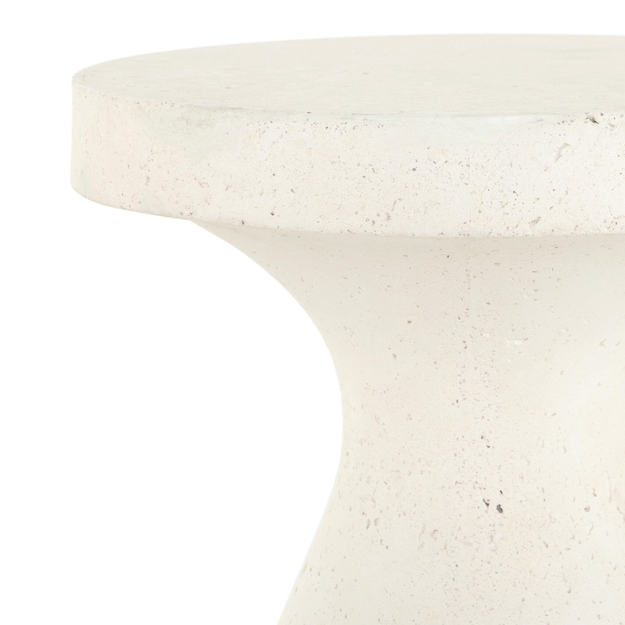 Four Hands Koda Outdoor End Table — Textured White