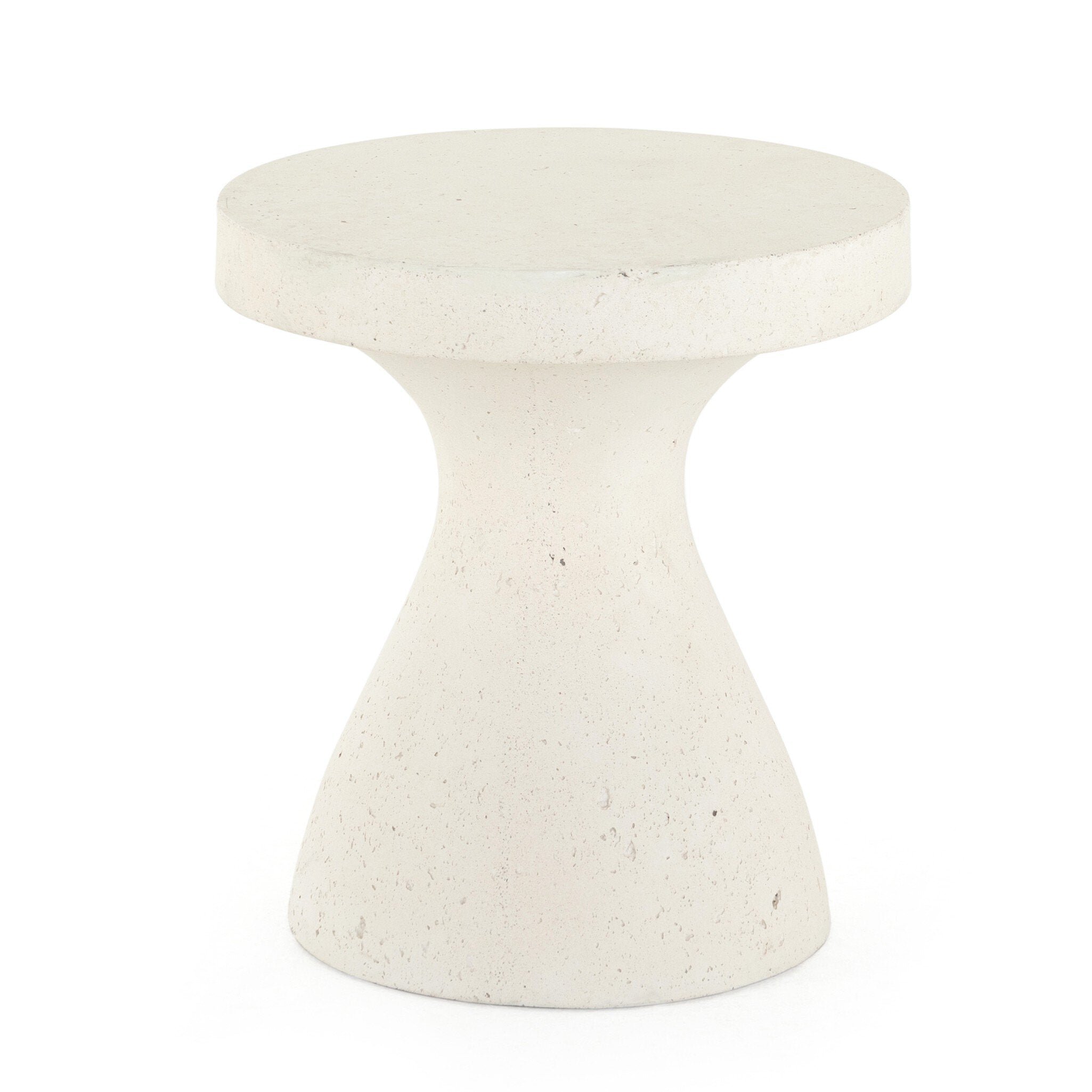 Four Hands Koda Outdoor End Table — Textured White