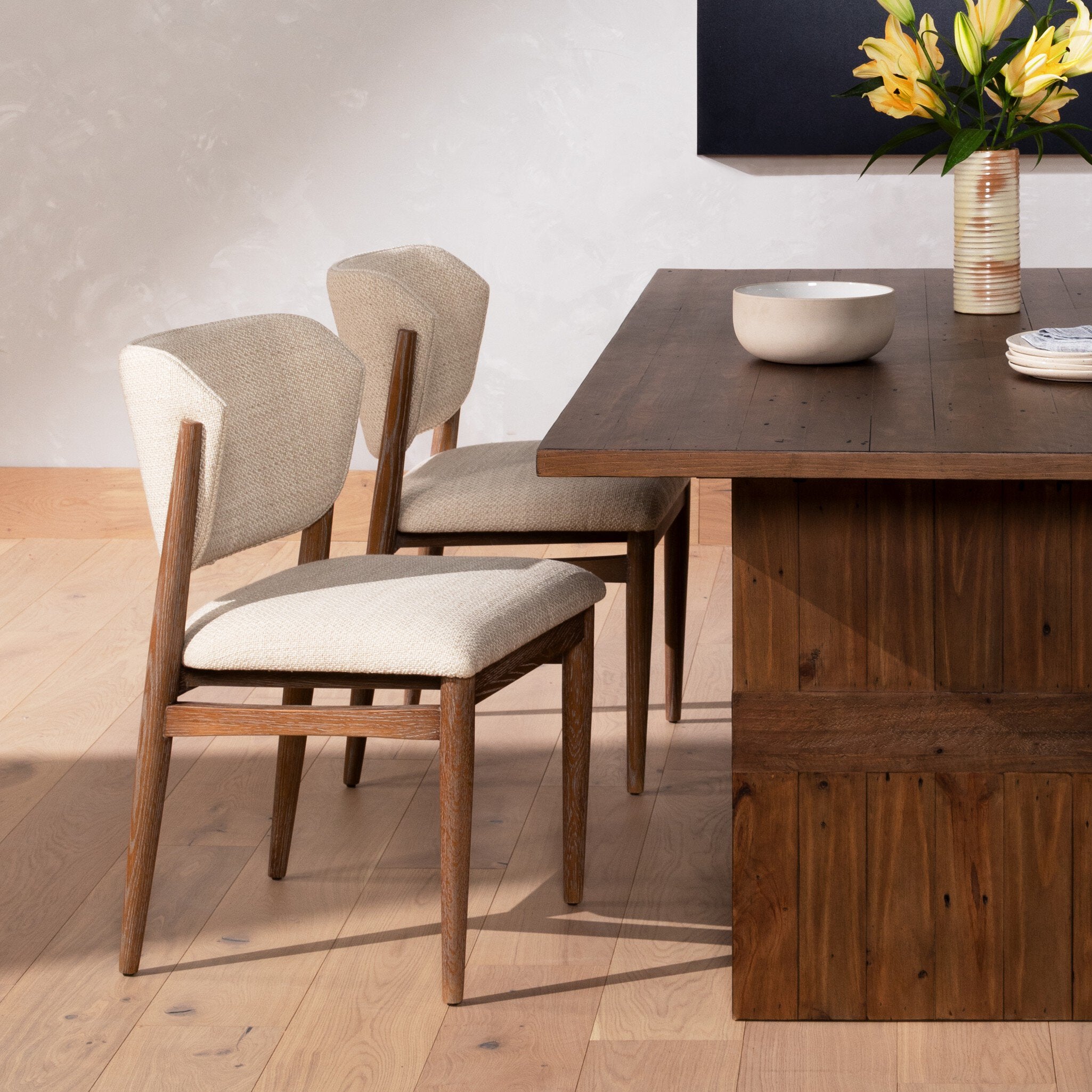 Four Hands Joren Dining Chair — Irving Taupe-Oak Pecan Whitewash
