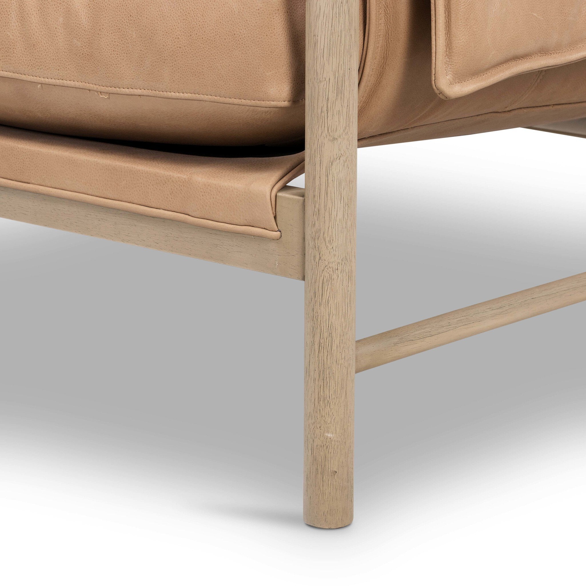 Four Hands Harrison Chair — Palermo Nude-Yucca Parawood-Brushed Silver