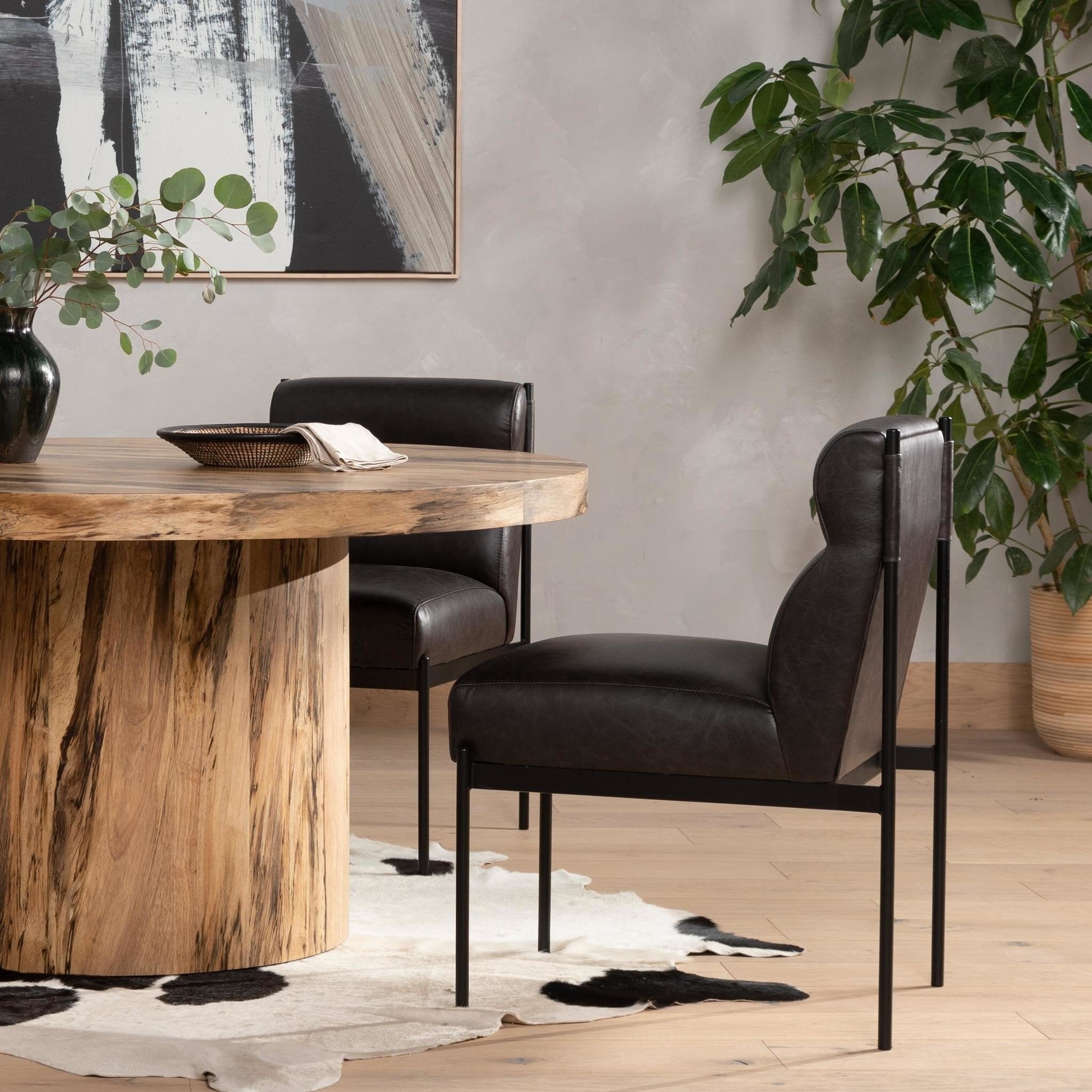 Four Hands Klein Dining Chair — Sonoma Black-Black Iron
