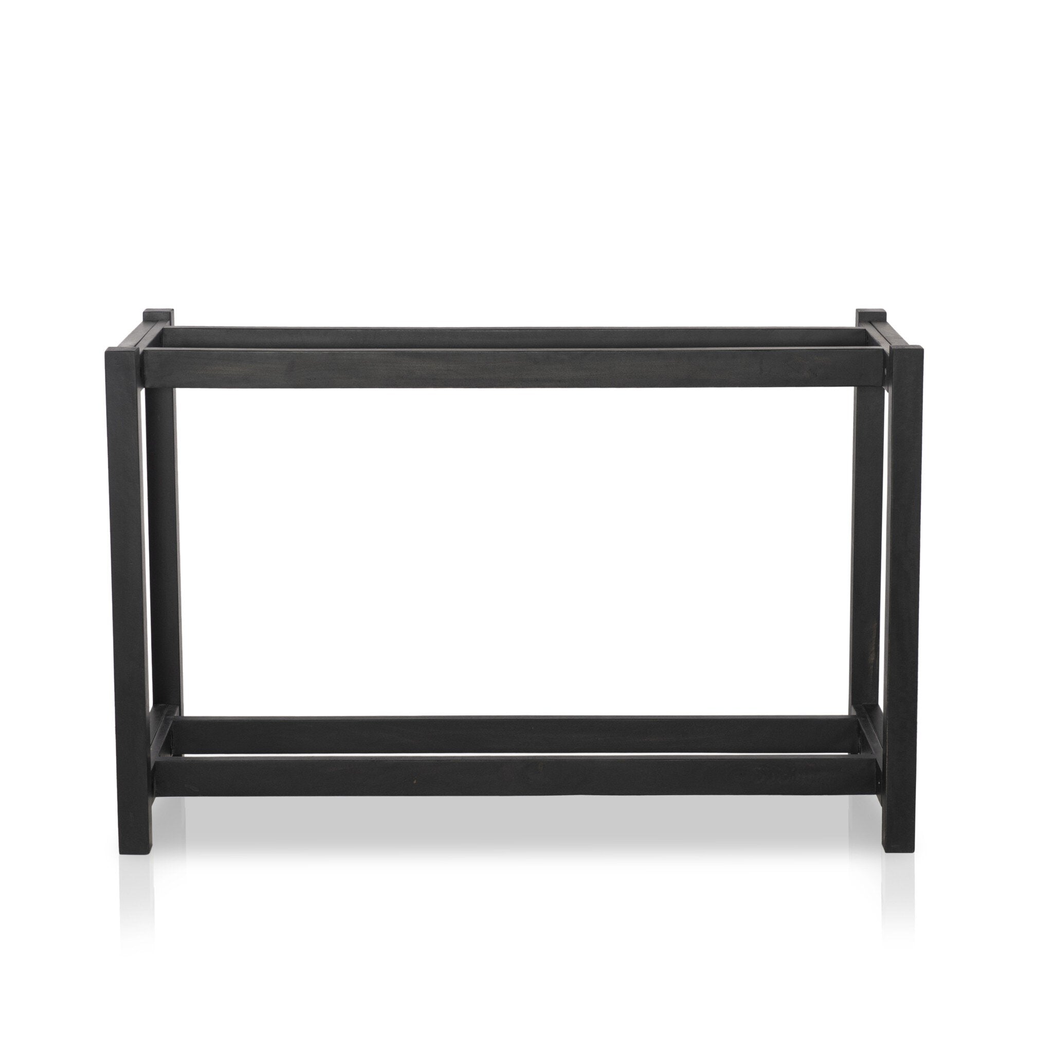 Four Hands Scout Bar + Counter Table — Worn Black Mango-Black Marble-Counter