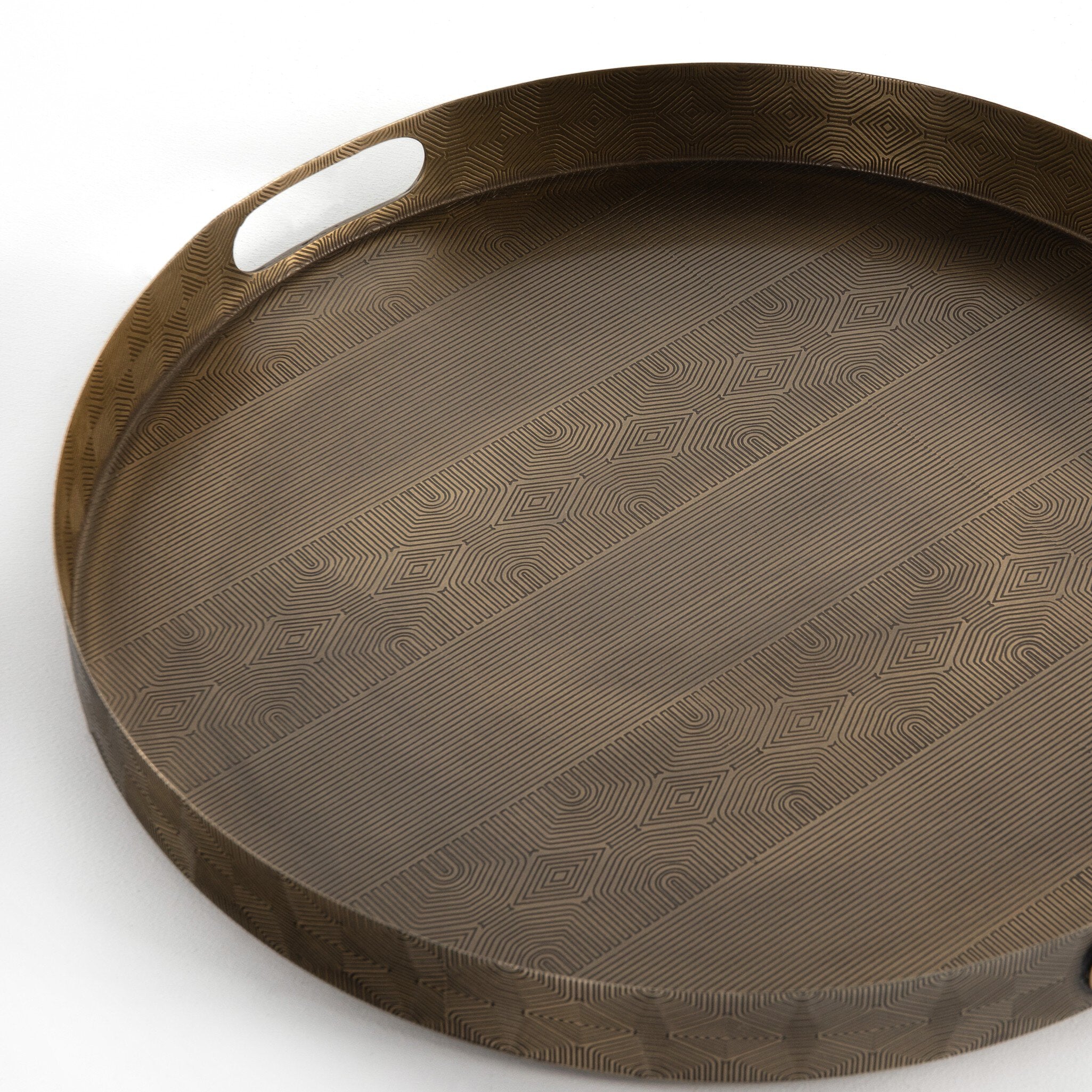 Four Hands Etched Tray — Etched Brass