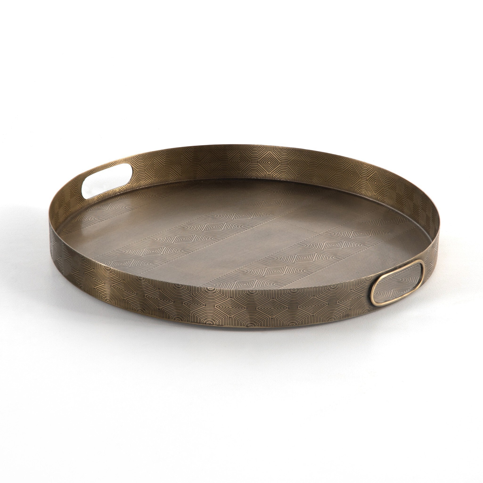 Four Hands Etched Tray — Etched Brass