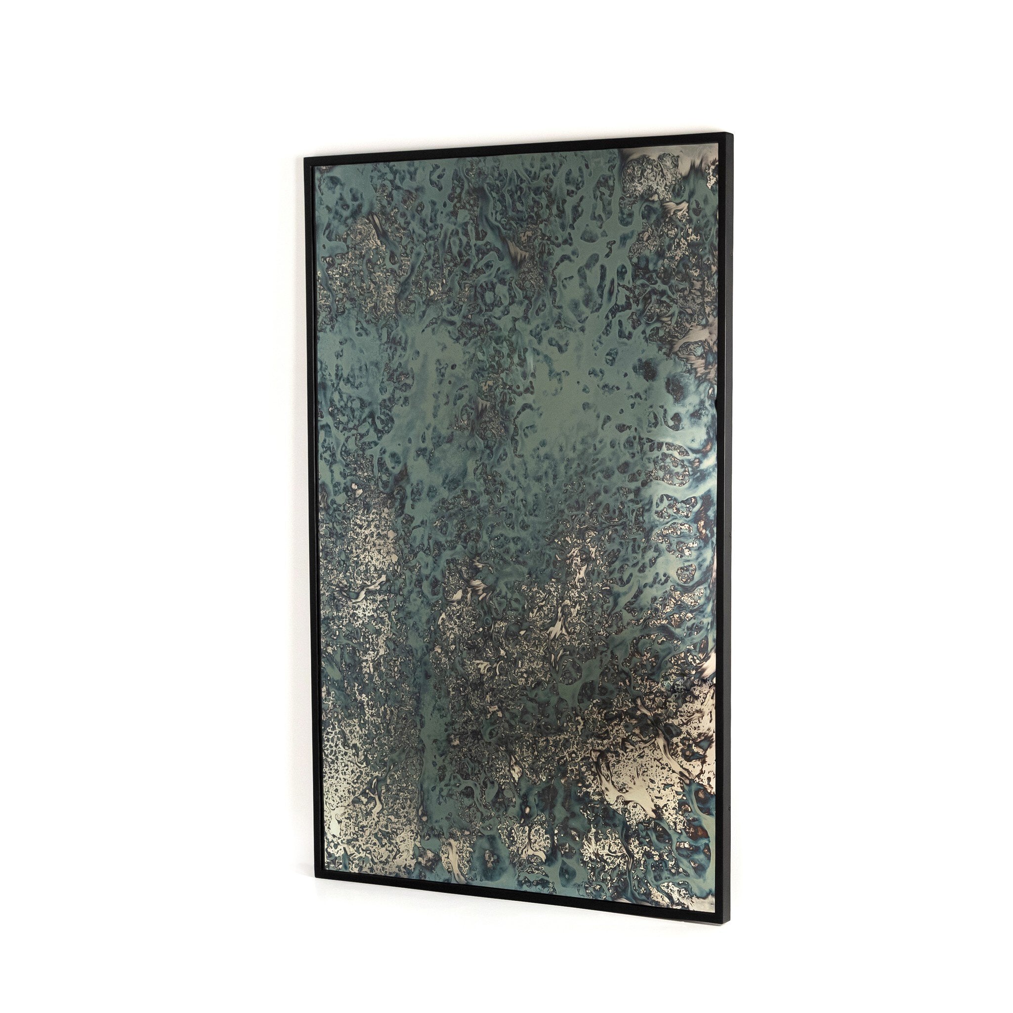 Four Hands Acid Wash Floor Mirror — Iron Matte Black-Acid Wash Mirror