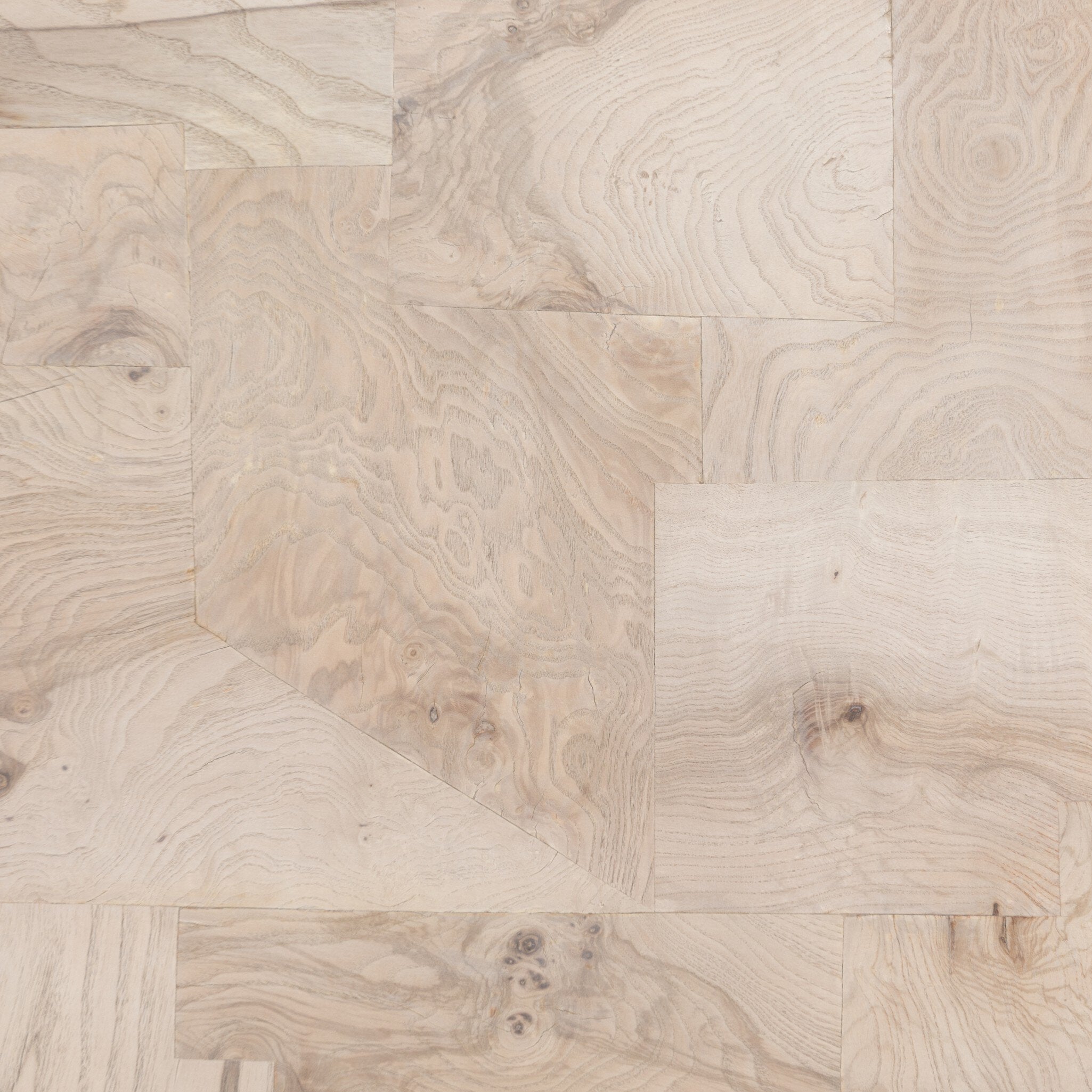 Four Hands Blanco End Table — Bleached Burl-White Mahogany