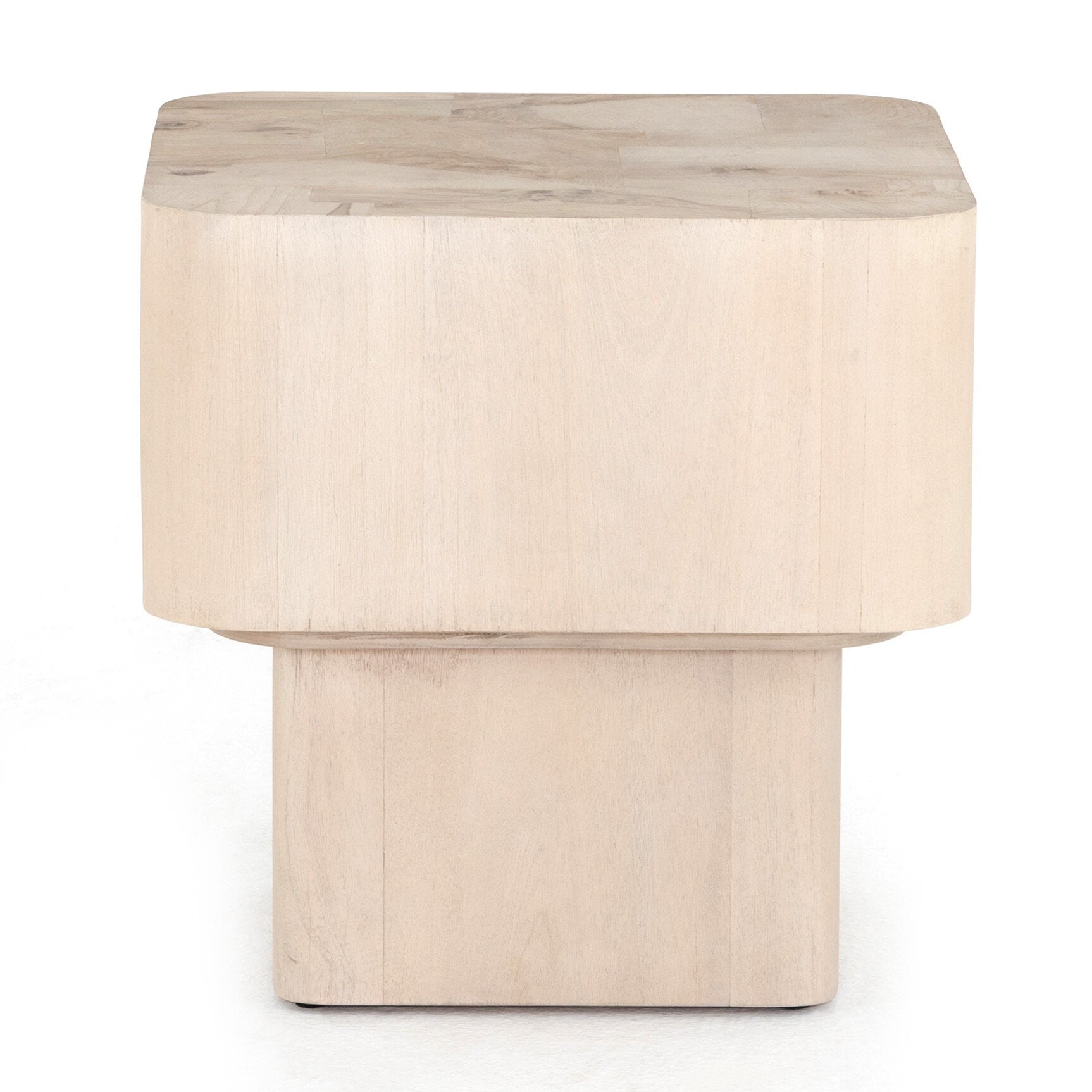 Four Hands Blanco End Table — Bleached Burl-White Mahogany