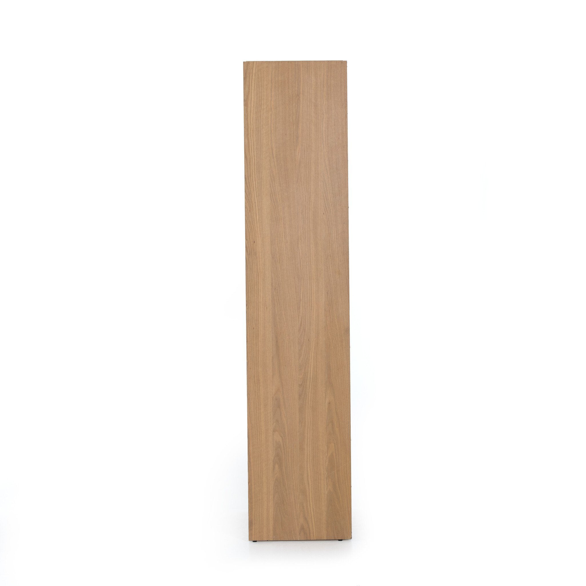 Four Hands Higgs Bookcase — Honey Oak Veneer-Honey Oak-Light Natural Cane