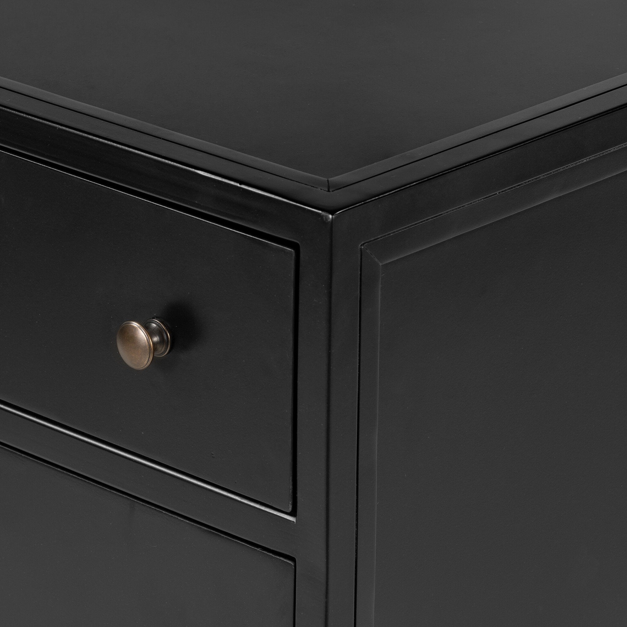 Four Hands Belmont Large Storage Nightstand — Black-Weathered Bronze