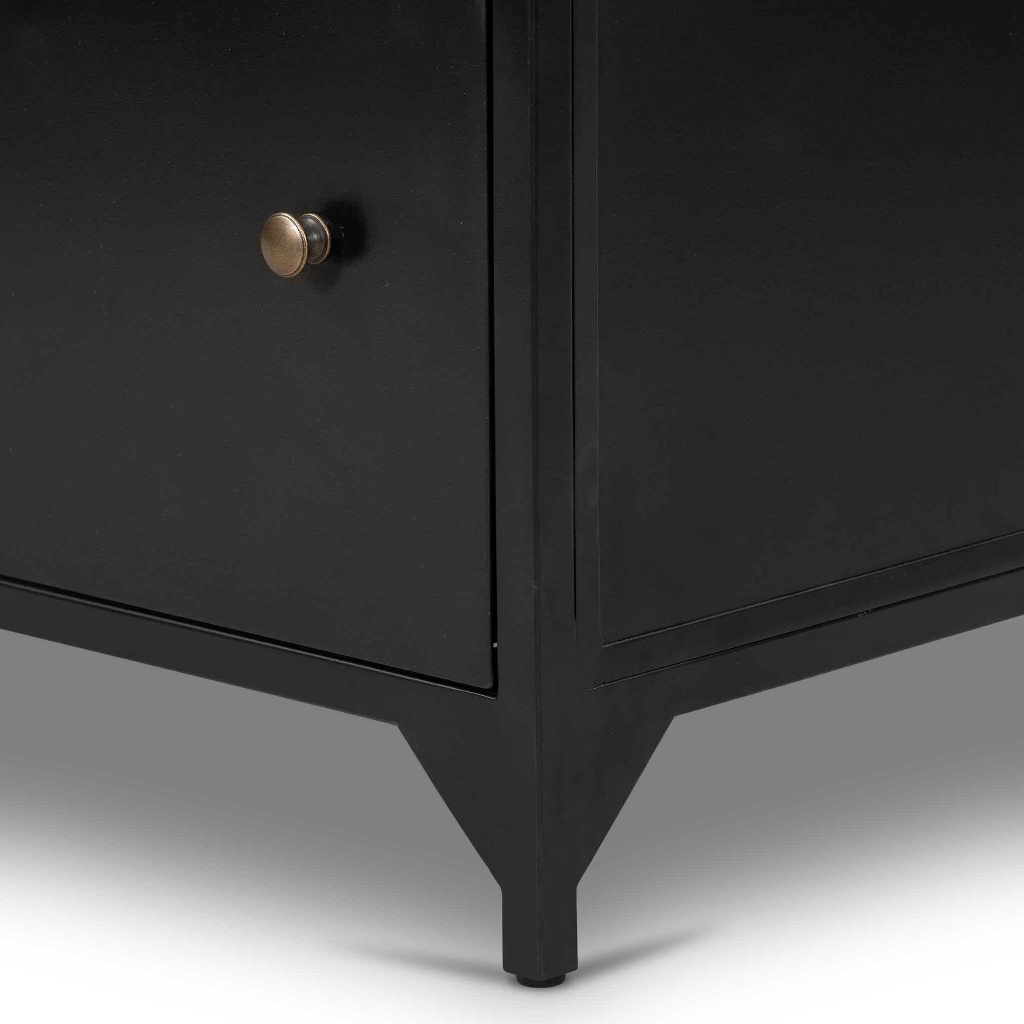 Four Hands Belmont Large Storage Nightstand — Black-Weathered Bronze