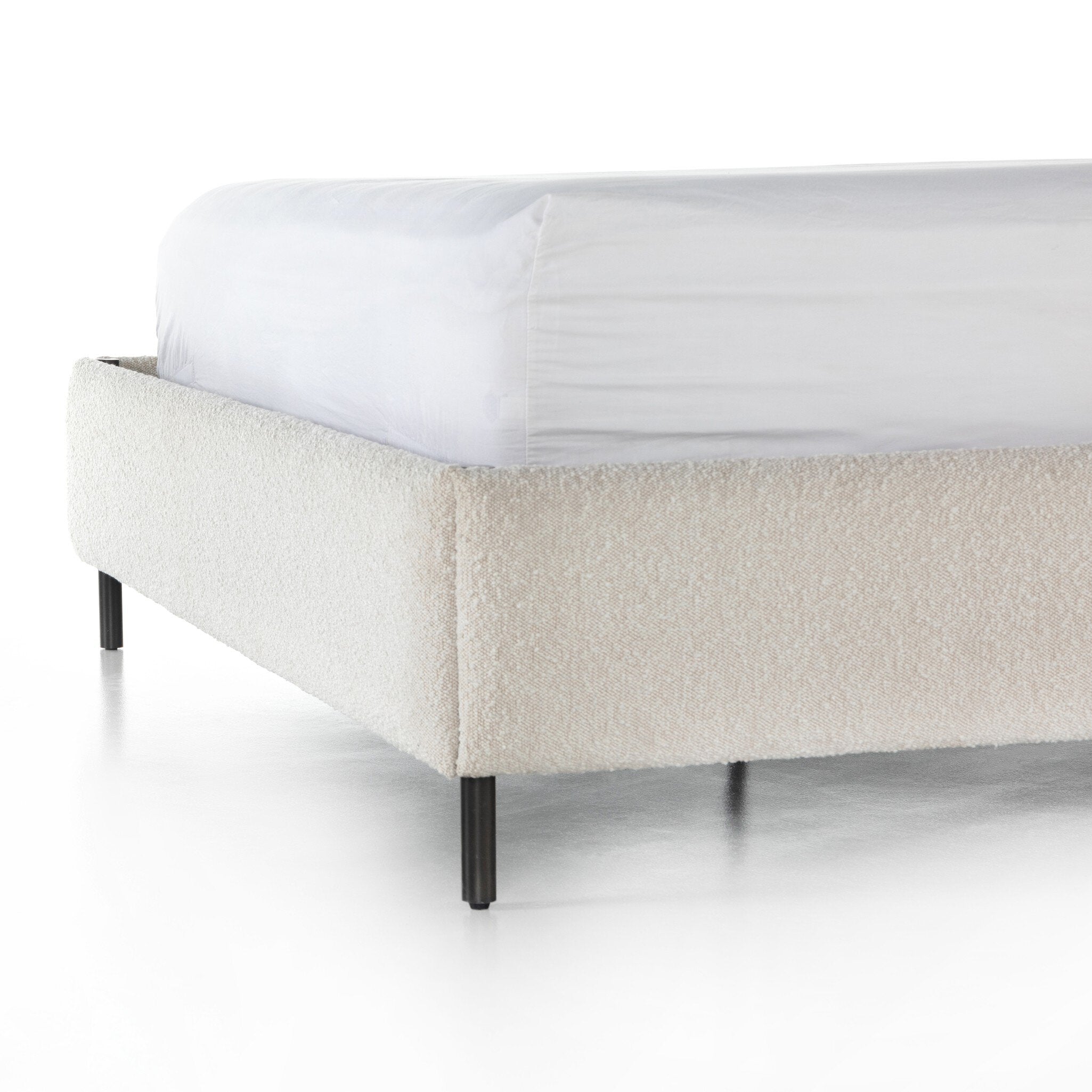 Four Hands Anderson Bed — Knoll Natural-Distressed Brown-Waxed Black (PC)-King