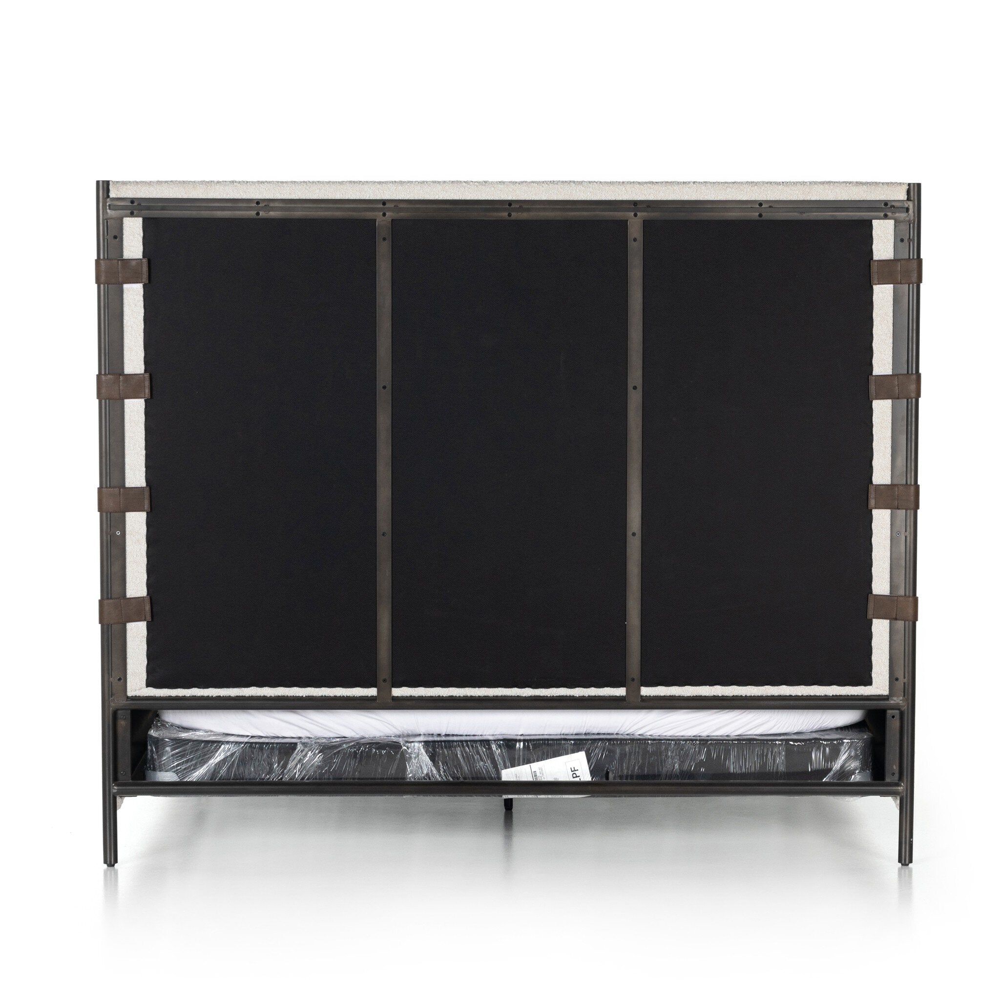 Four Hands Anderson Bed — Knoll Natural-Distressed Brown-Waxed Black (PC)-Queen