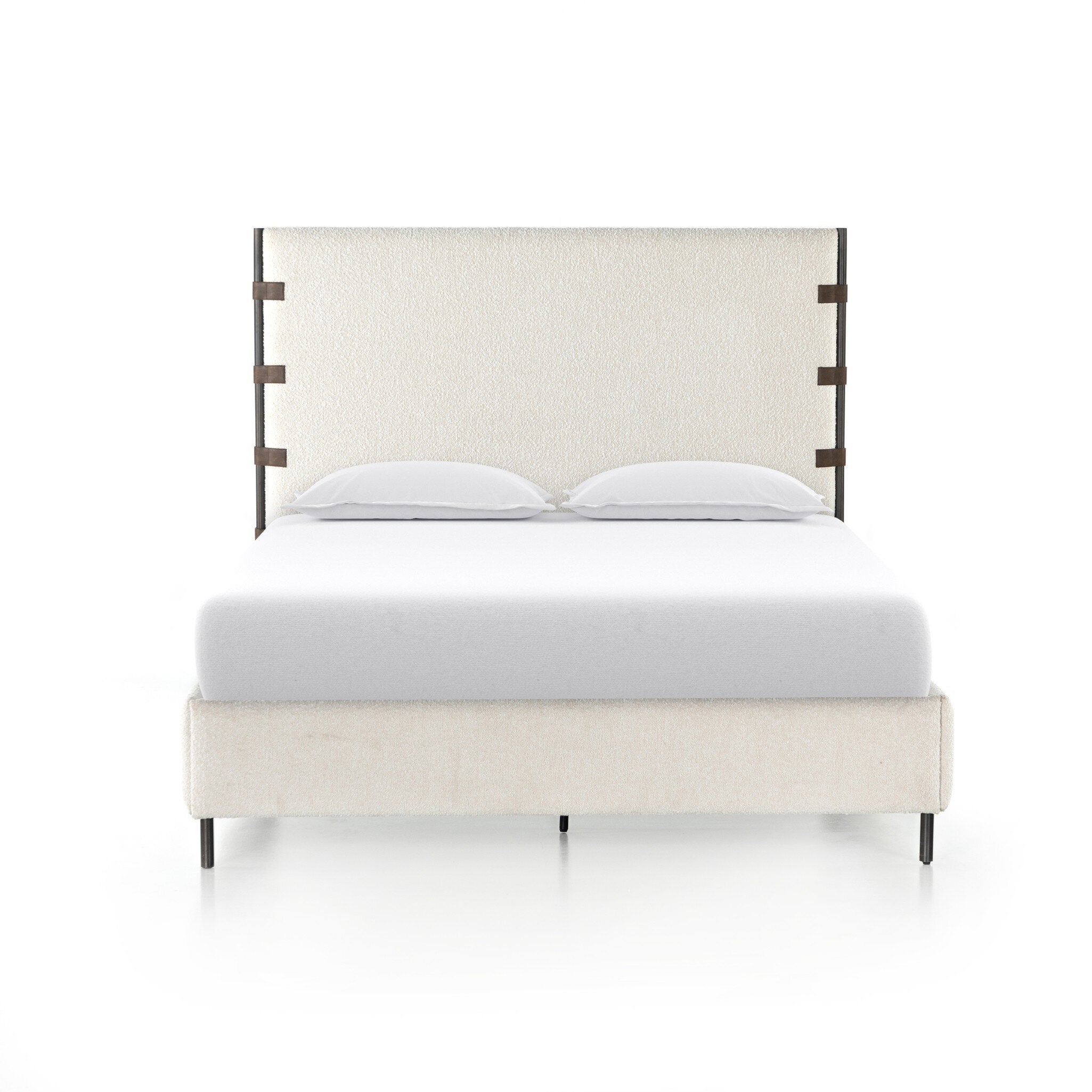 Four Hands Anderson Bed — Knoll Natural-Distressed Brown-Waxed Black (PC)-Queen