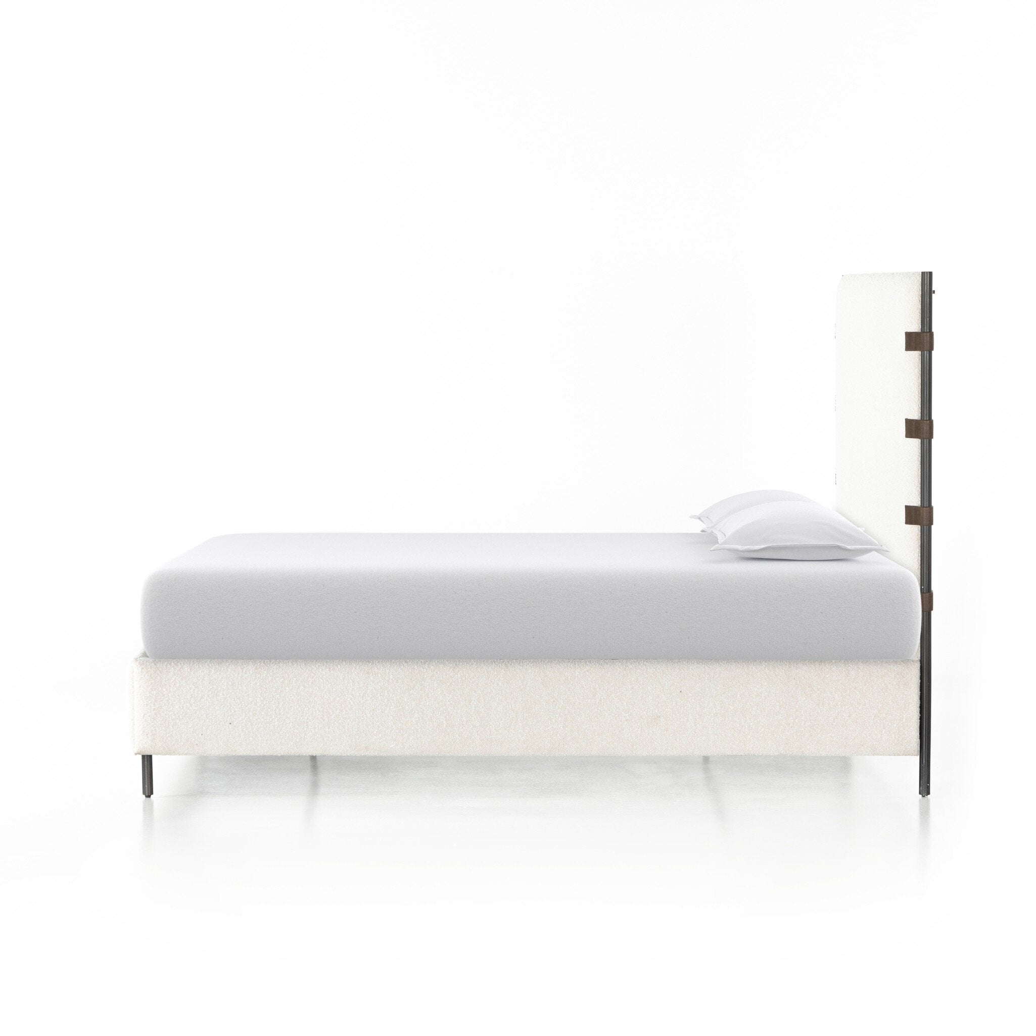 Four Hands Anderson Bed — Knoll Natural-Distressed Brown-Waxed Black (PC)-Queen