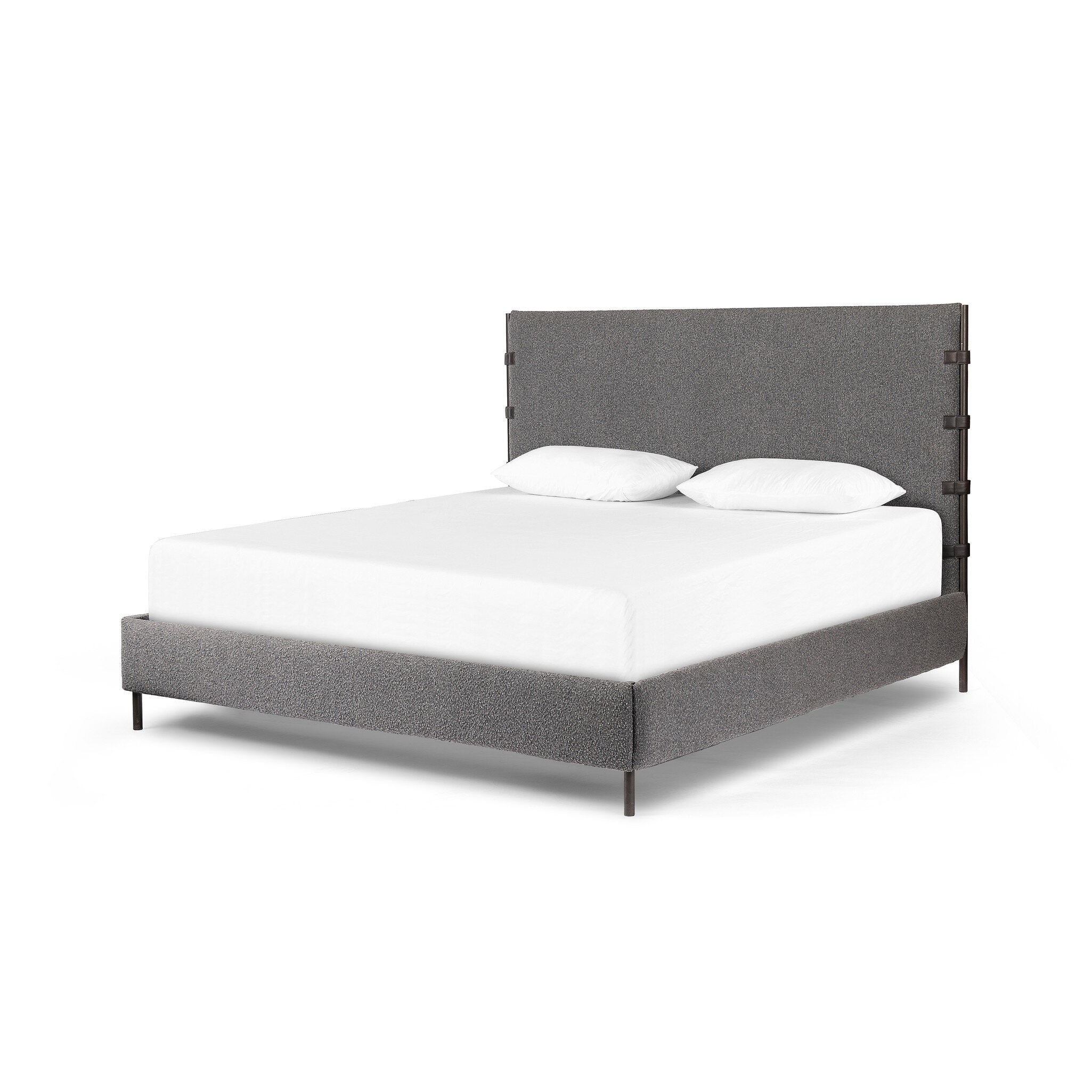 Four Hands Anderson Bed — Knoll Charcoal-Distressed Black-Waxed Black (PC)-King