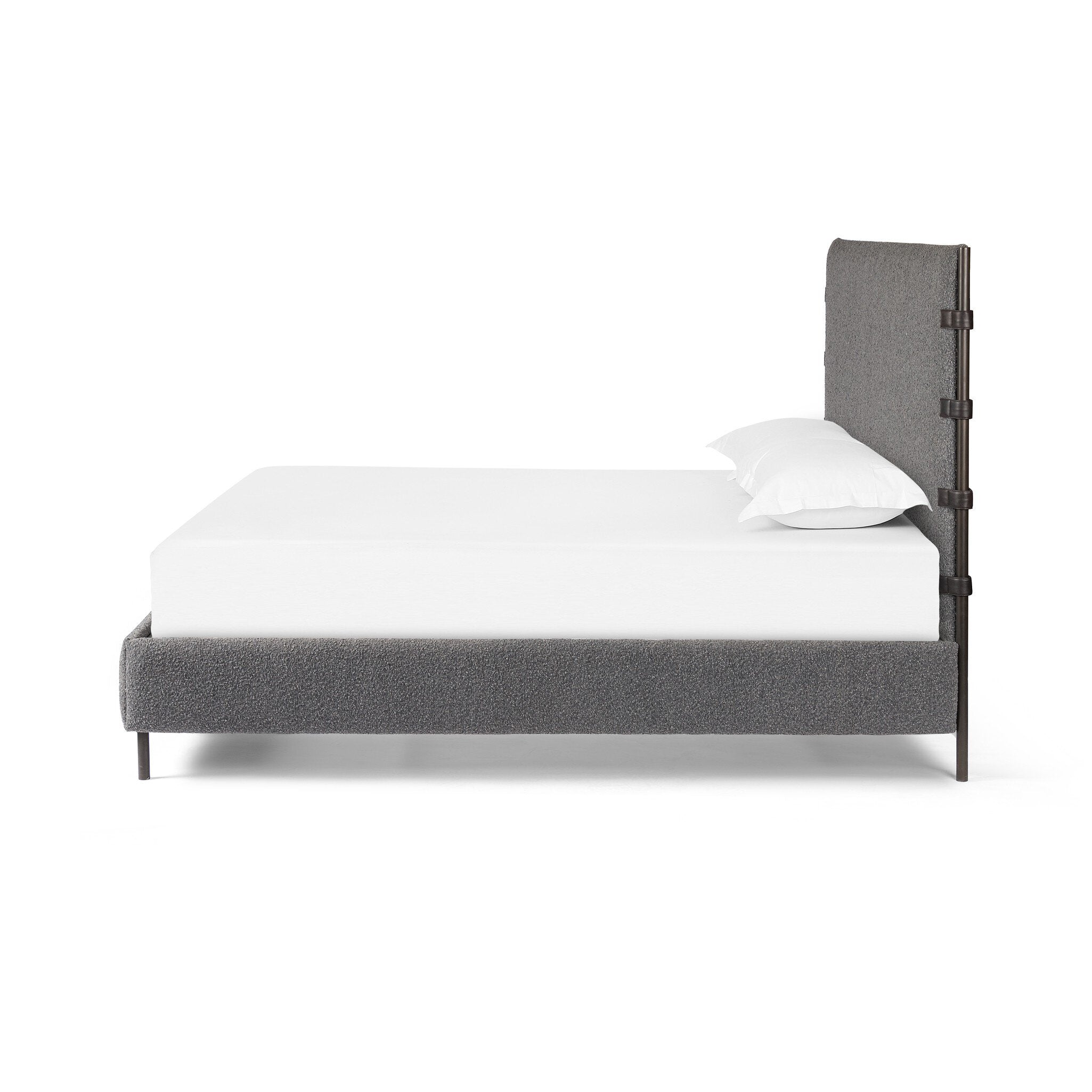 Four Hands Anderson Bed — Knoll Charcoal-Distressed Black-Waxed Black (PC)-King
