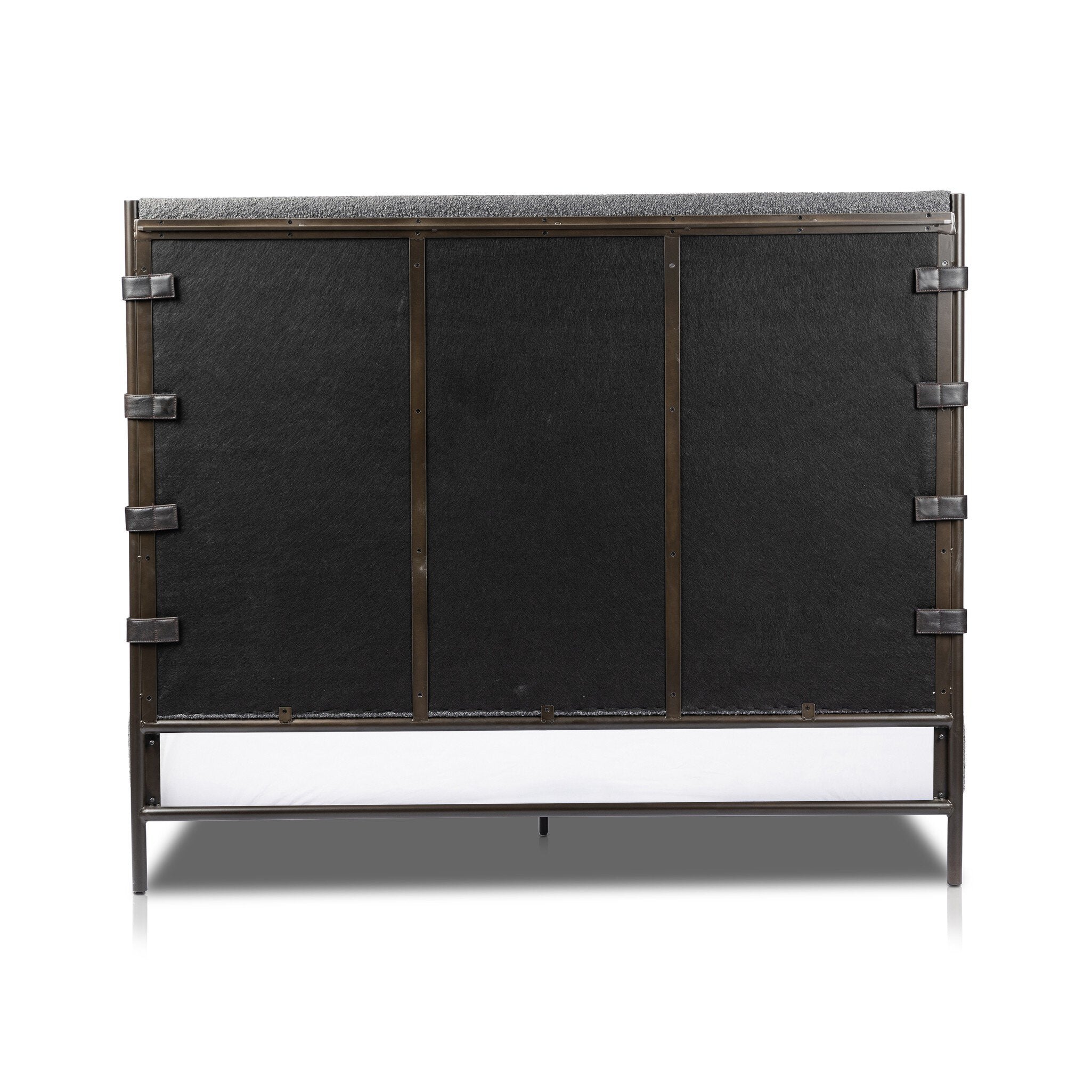 Four Hands Anderson Bed — Knoll Charcoal-Distressed Black-Waxed Black (PC)-Queen