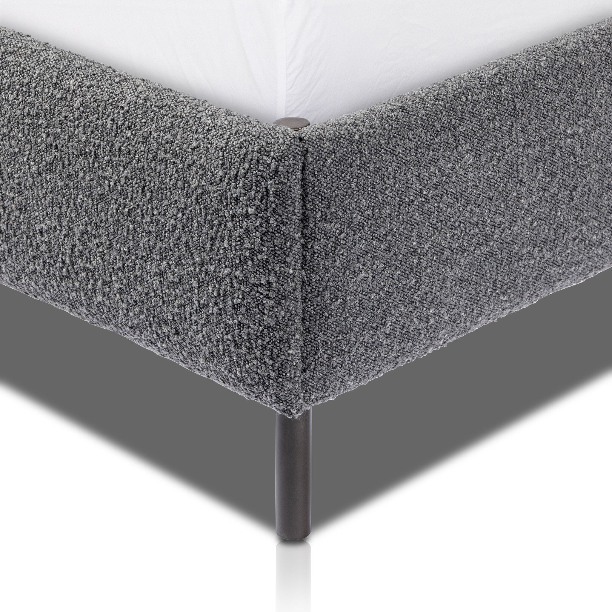 Four Hands Anderson Bed — Knoll Charcoal-Distressed Black-Waxed Black (PC)-Queen