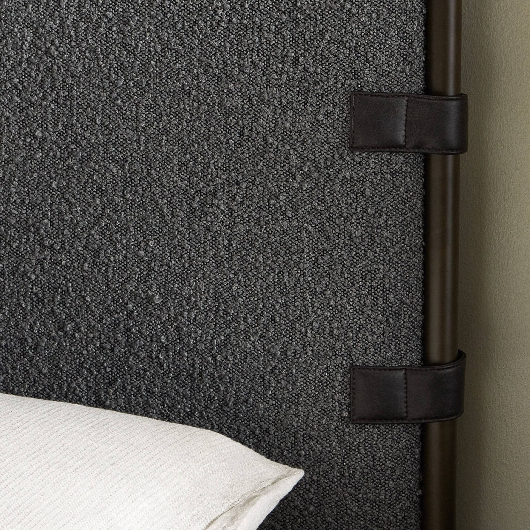 Four Hands Anderson Bed — Knoll Charcoal-Distressed Black-Waxed Black (PC)-Queen