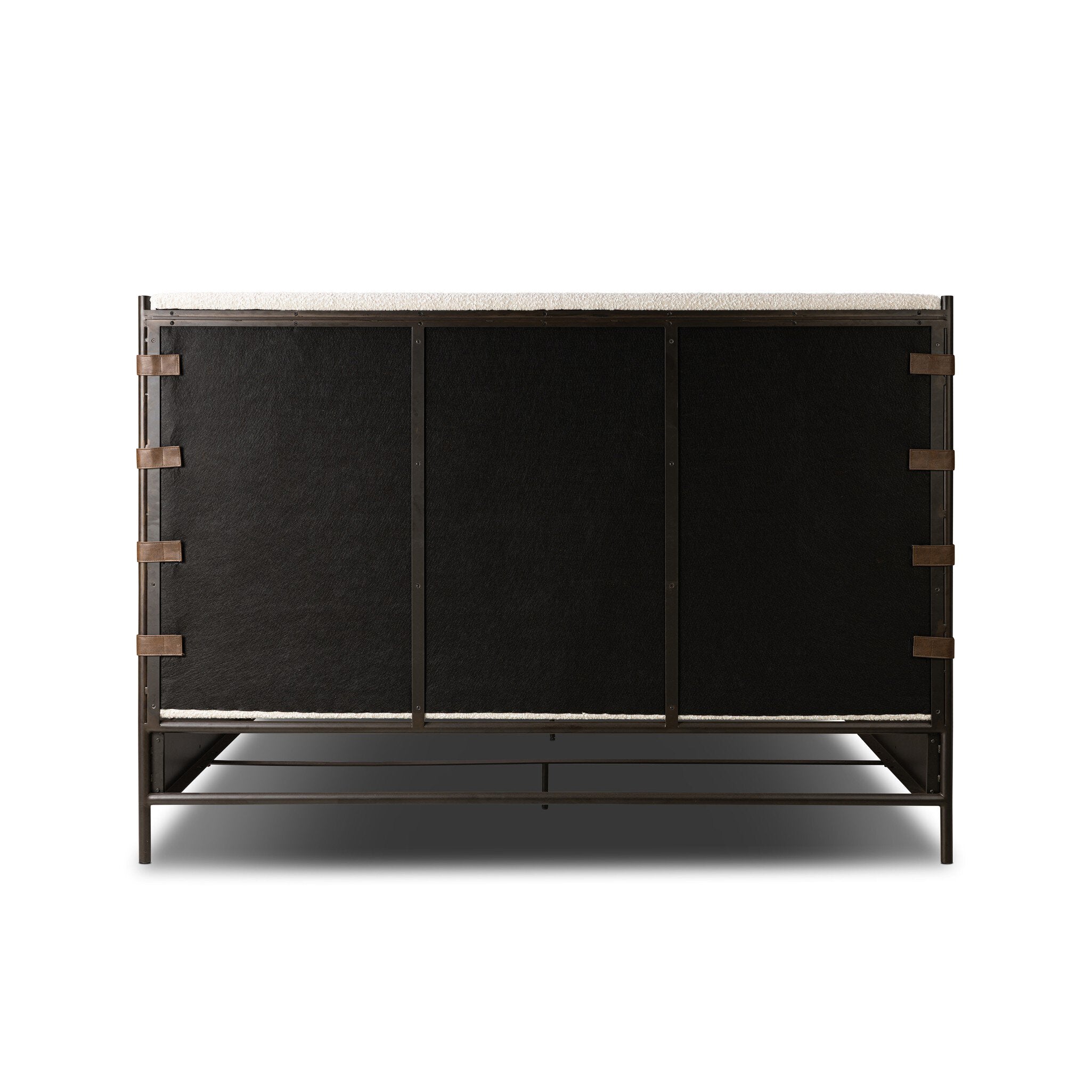 Four Hands Anderson Bed — Knoll Natural-Distressed Brown-Waxed Black (PC)-Cal King