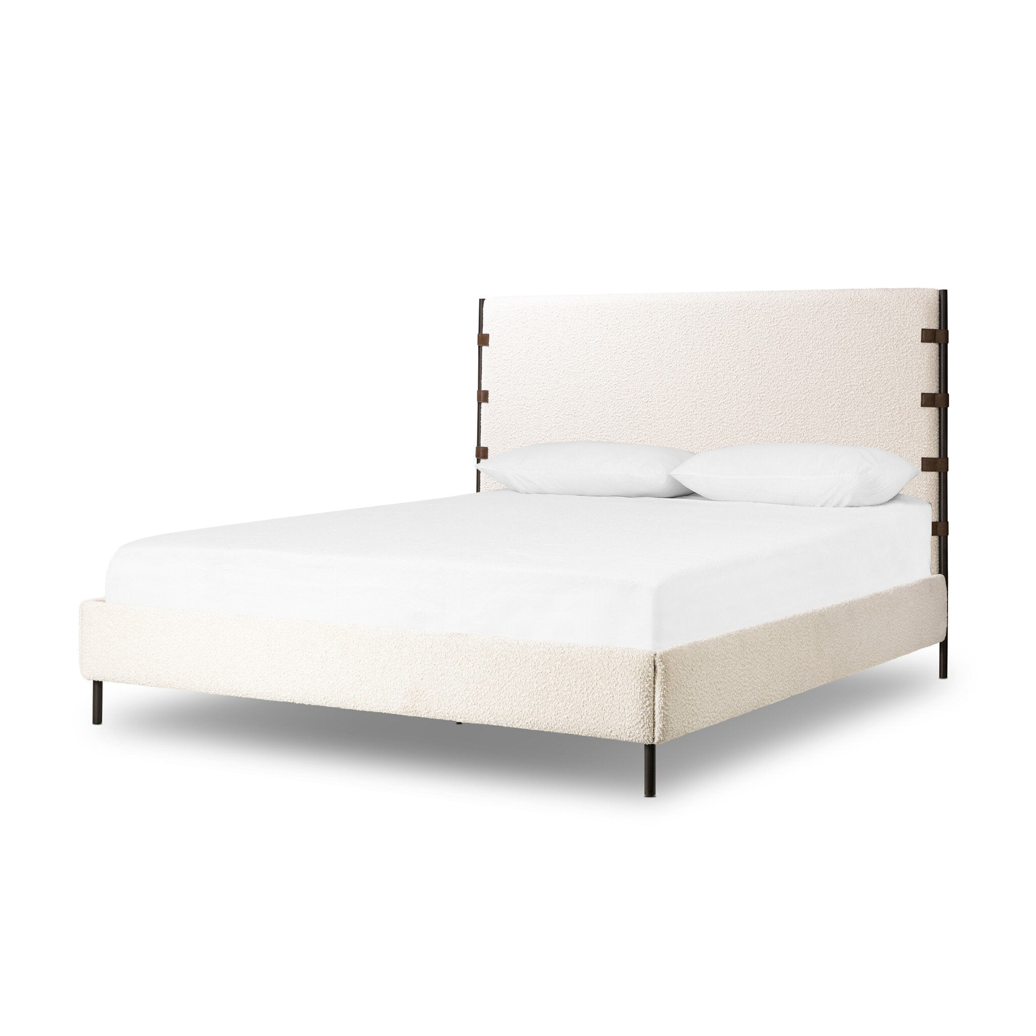 Four Hands Anderson Bed — Knoll Natural-Distressed Brown-Waxed Black (PC)-Cal King