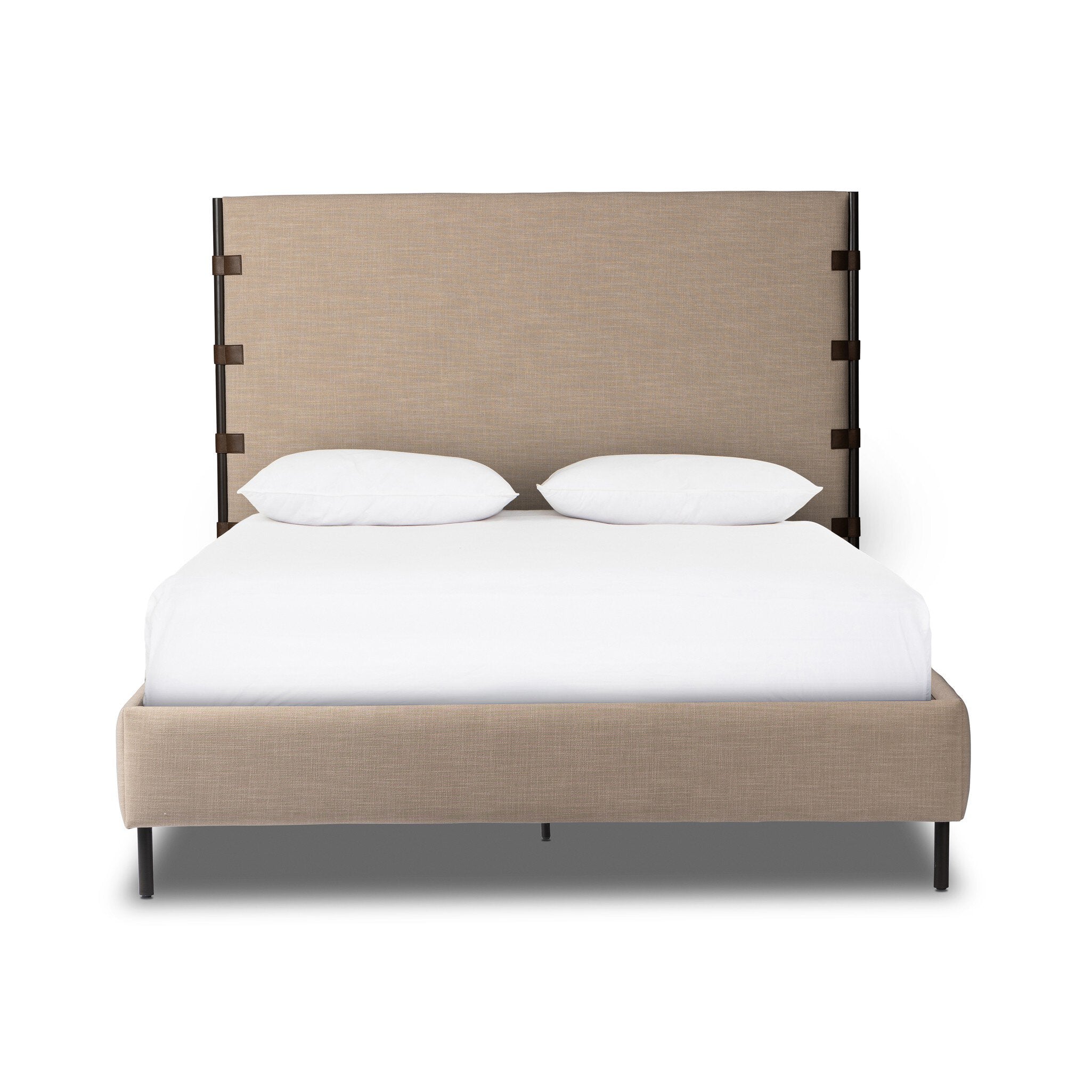 Four Hands Anderson Bed — Palm Ecru-Distressed Brown-Waxed Black (PC)-King