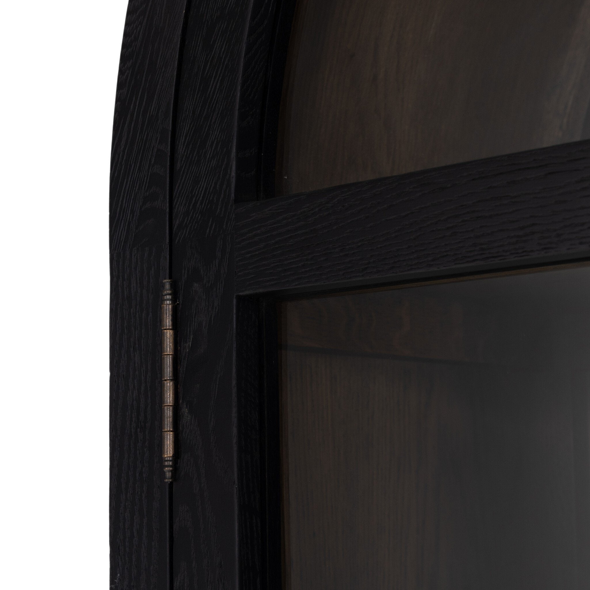 Four Hands Tolle Cabinet — Drifted Matte Black-Drifted Oak Solid-Worn Brass
