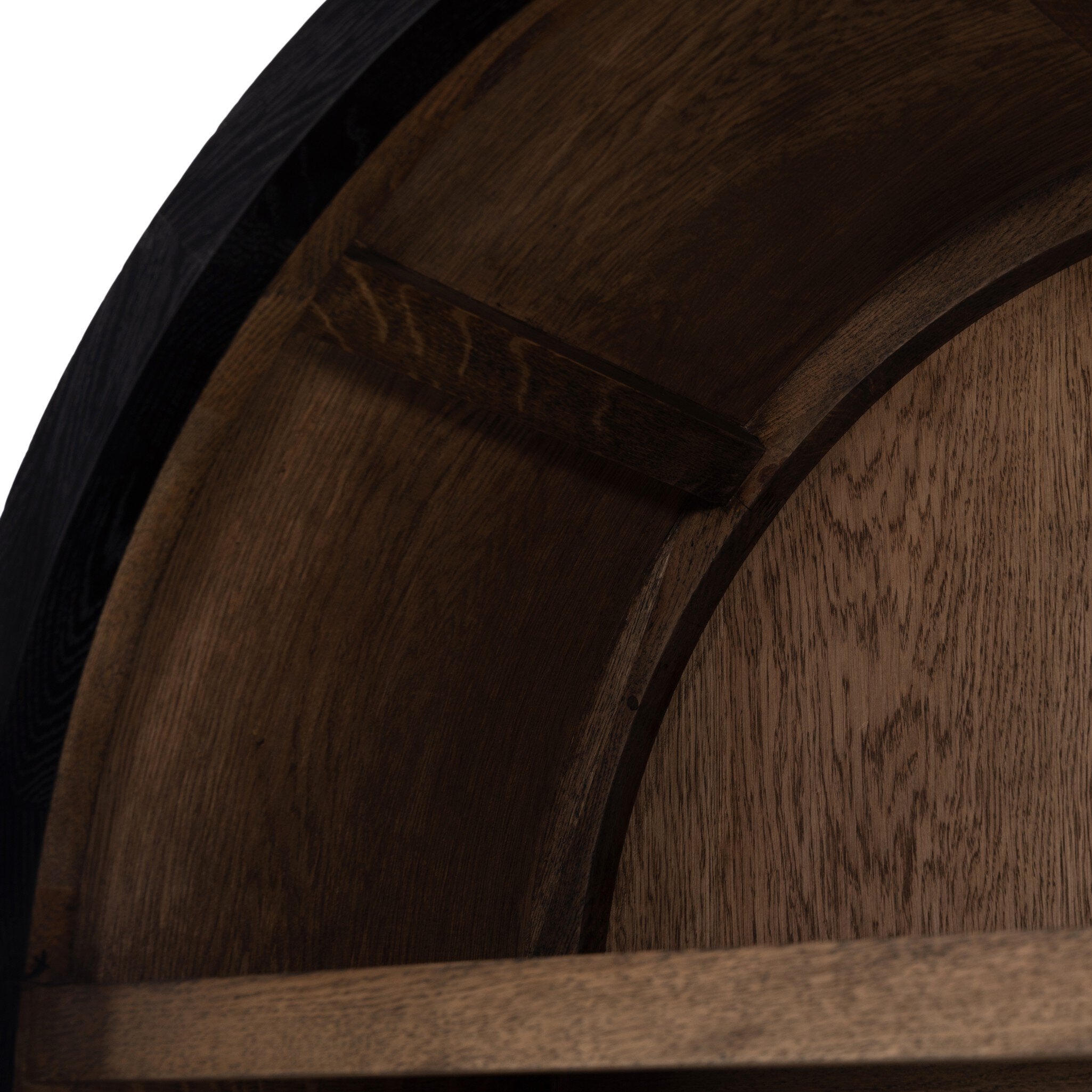 Four Hands Tolle Cabinet — Drifted Matte Black-Drifted Oak Solid-Worn Brass