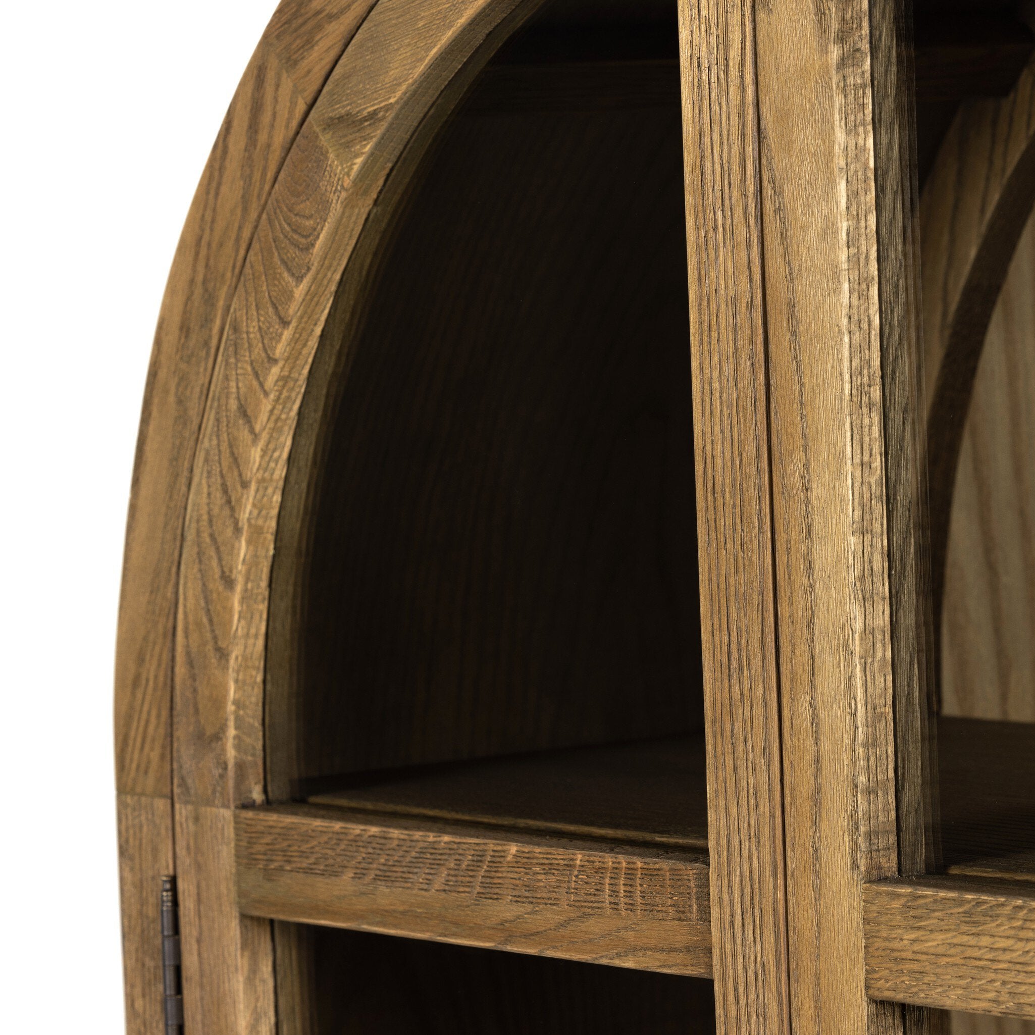 Four Hands Tolle Cabinet — Worn Brass-Drifted Oak Solid-Drifted Oak Veneer