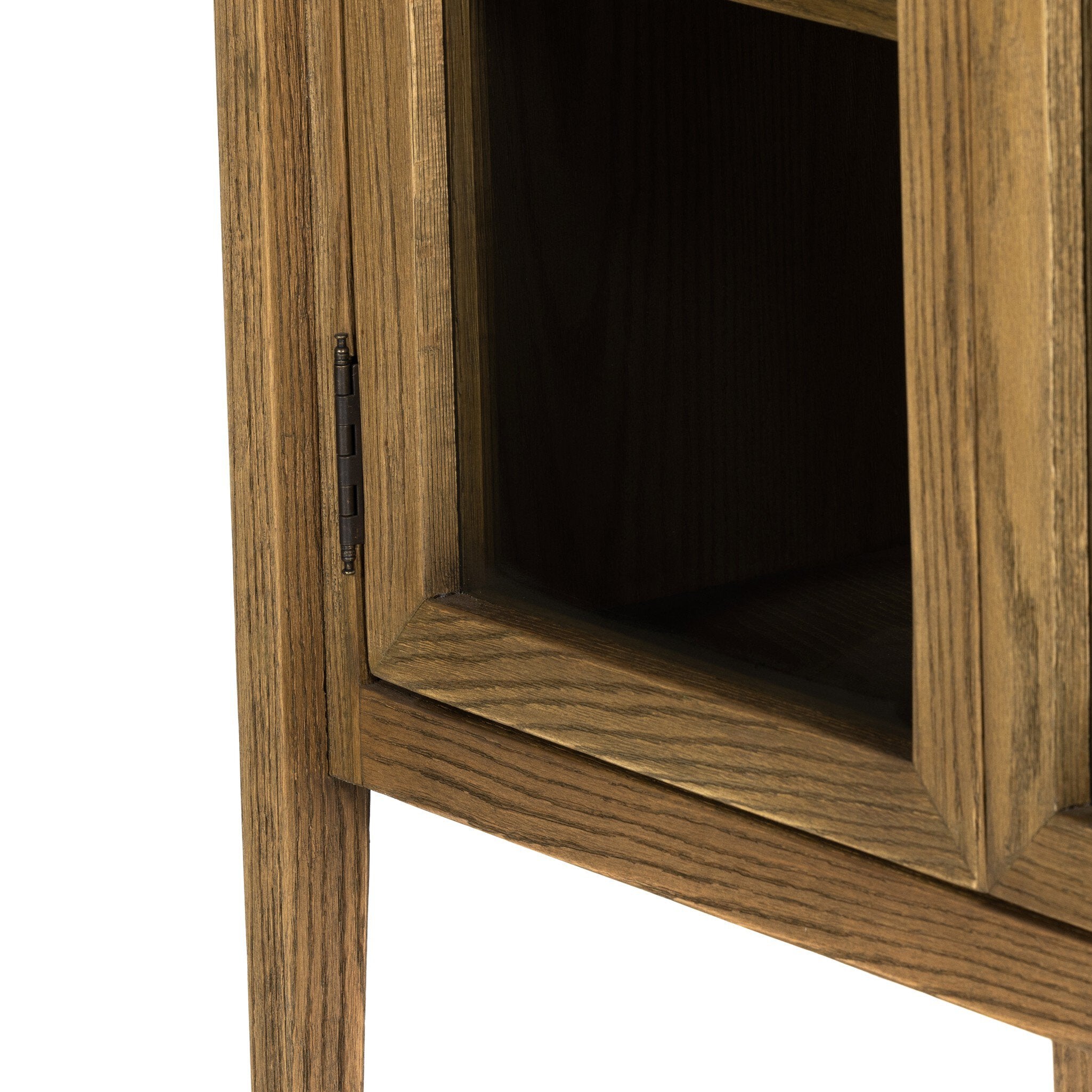 Four Hands Tolle Cabinet — Worn Brass-Drifted Oak Solid-Drifted Oak Veneer