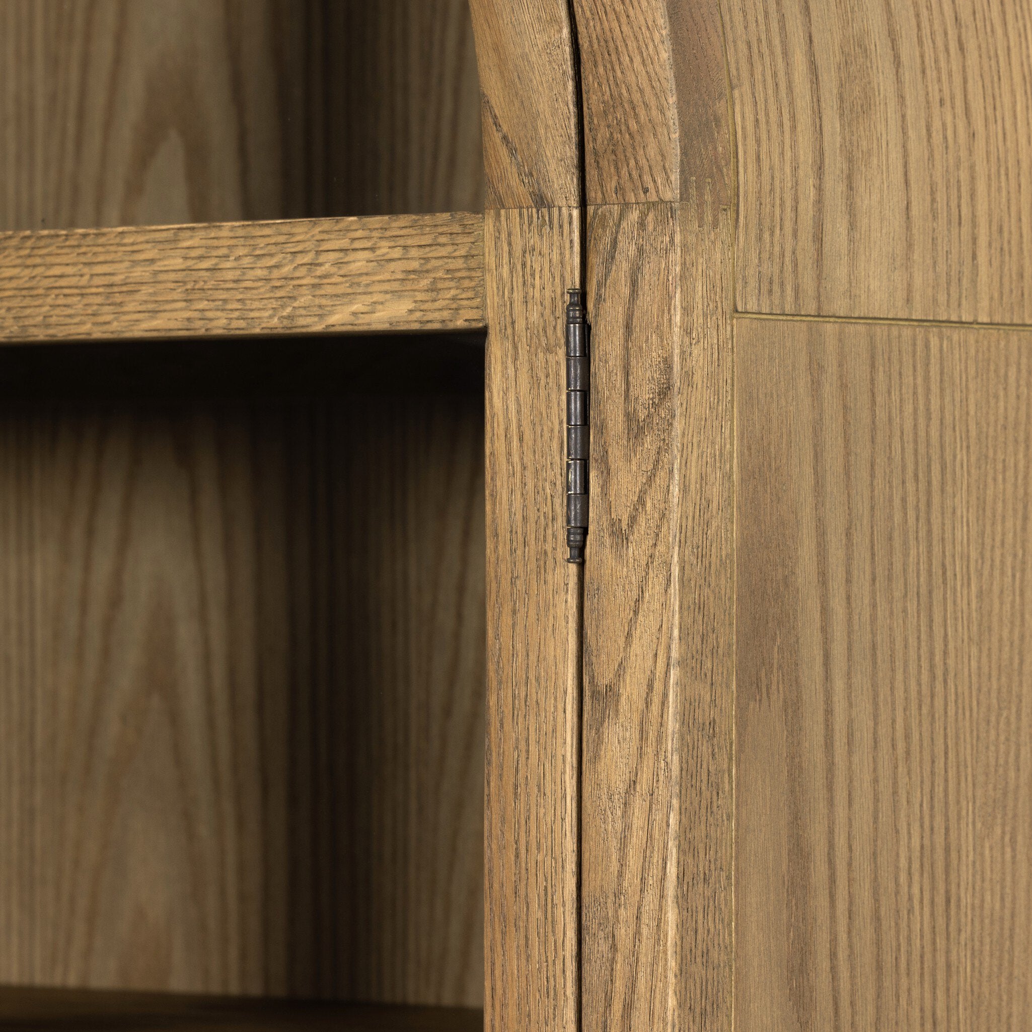 Four Hands Tolle Cabinet — Worn Brass-Drifted Oak Solid-Drifted Oak Veneer