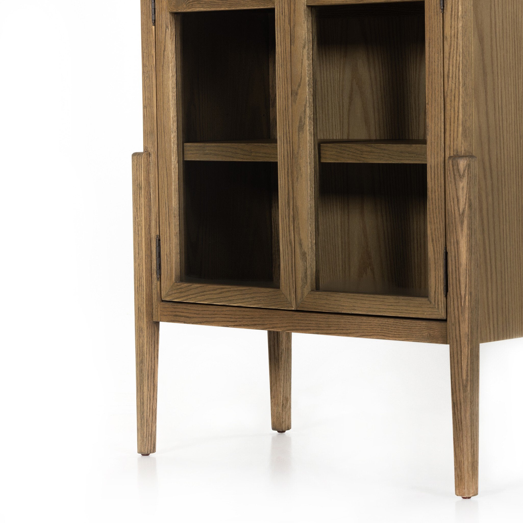 Four Hands Tolle Cabinet — Worn Brass-Drifted Oak Solid-Drifted Oak Veneer