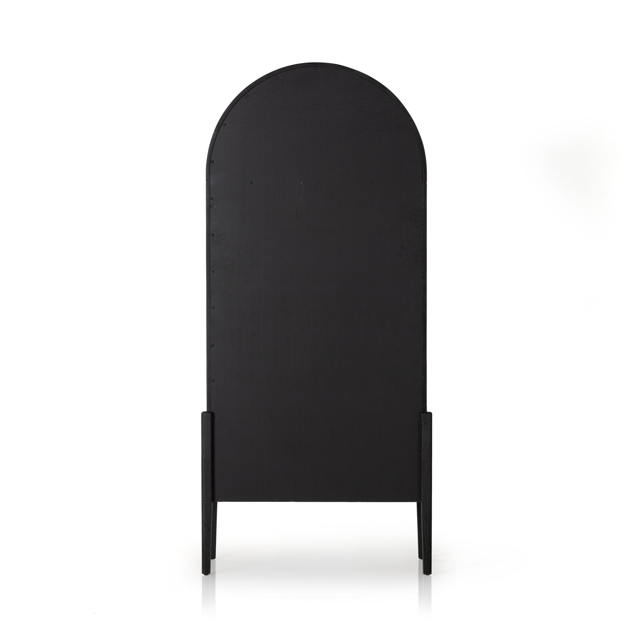 Four Hands Tolle Cabinet — Drifted Matte Black-Drifted Matte Black Veneer-Antique Brass