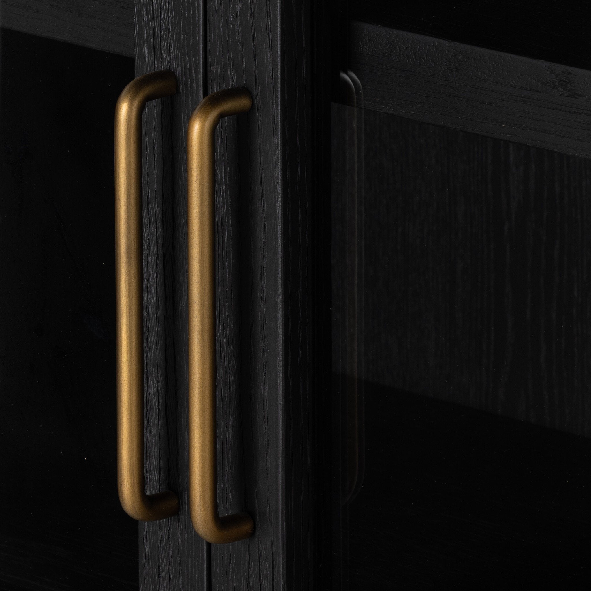 Four Hands Tolle Cabinet — Drifted Matte Black-Drifted Matte Black Veneer-Antique Brass