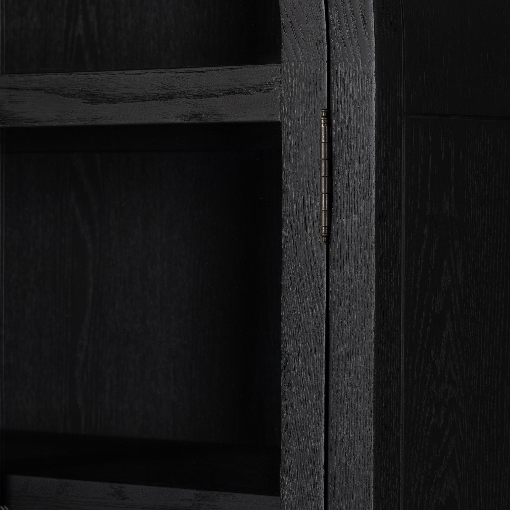 Four Hands Tolle Cabinet — Drifted Matte Black-Drifted Matte Black Veneer-Antique Brass