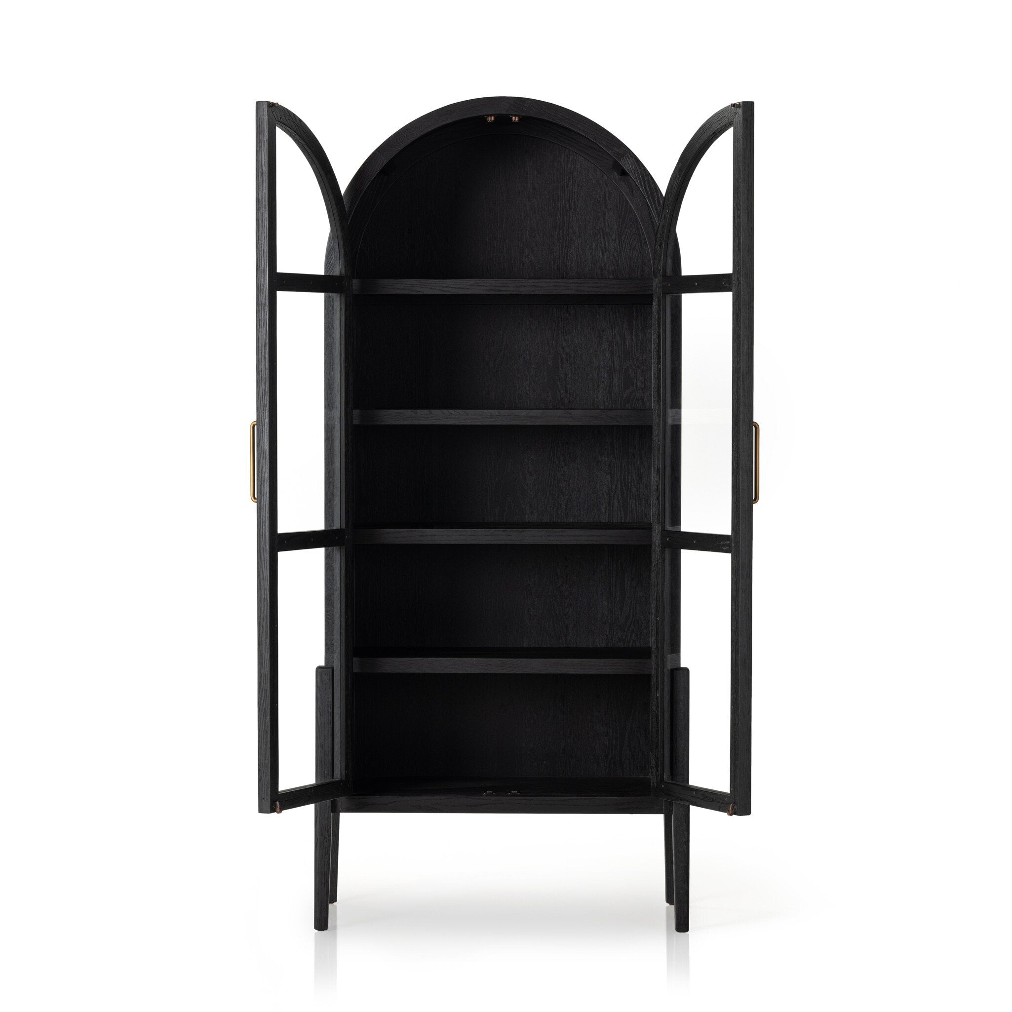 Four Hands Tolle Cabinet — Drifted Matte Black-Drifted Matte Black Veneer-Antique Brass