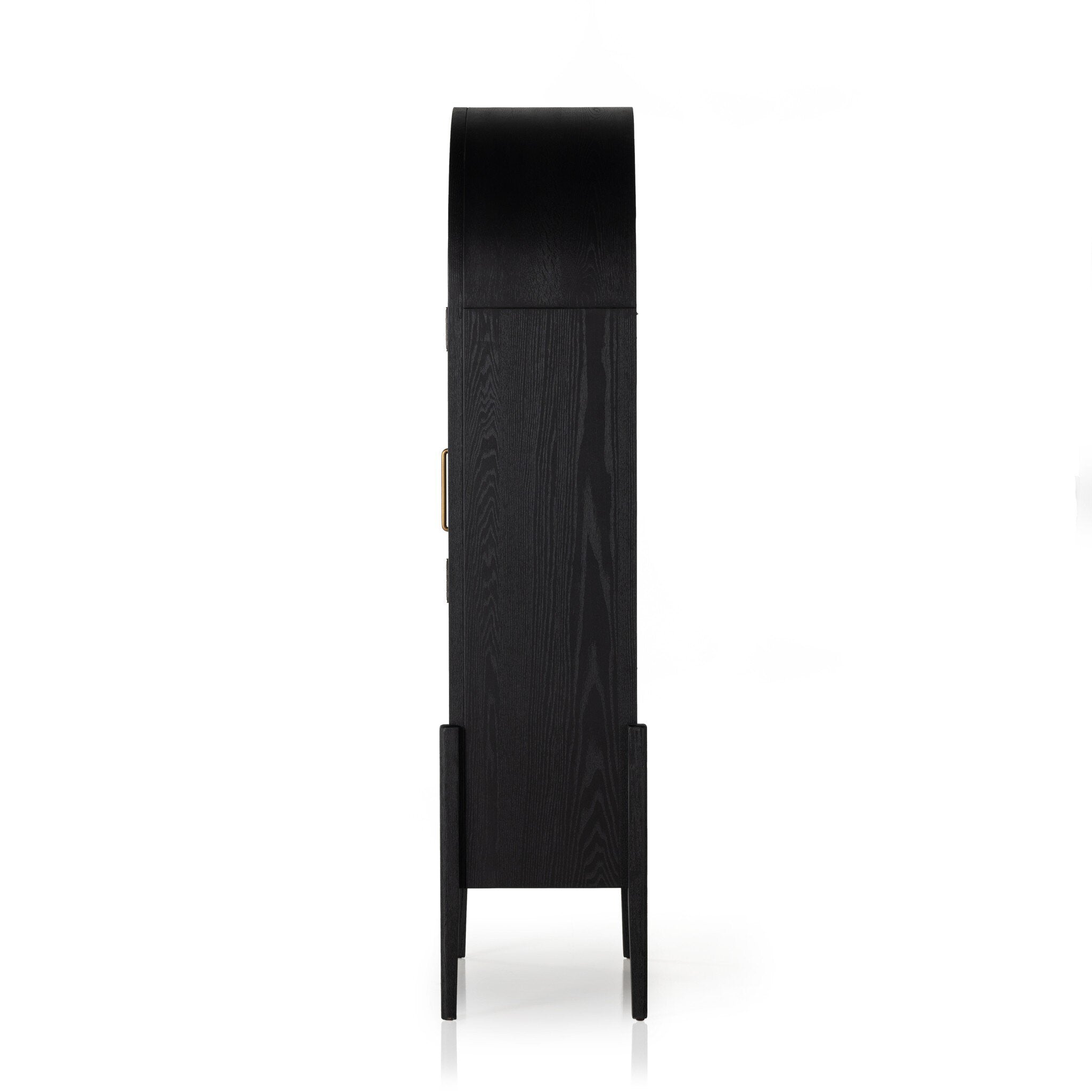 Four Hands Tolle Cabinet — Drifted Matte Black-Drifted Matte Black Veneer-Antique Brass