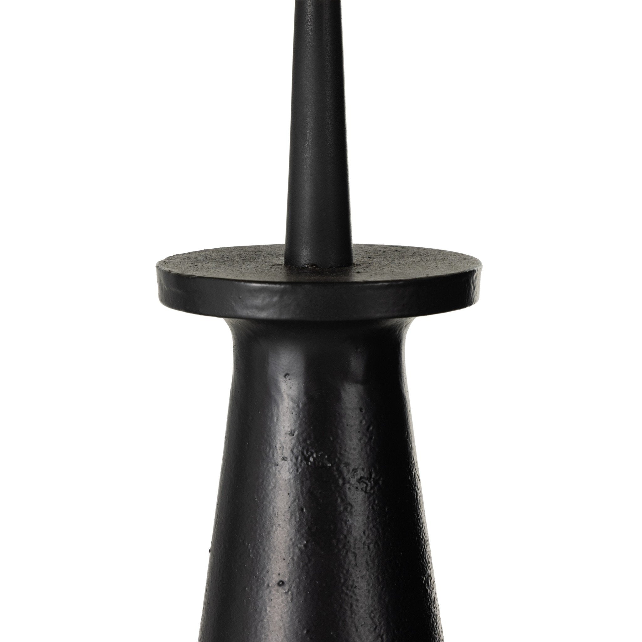 Four Hands Innes Floor Lamp — Matte Black Cast Aluminum-Light Beige
