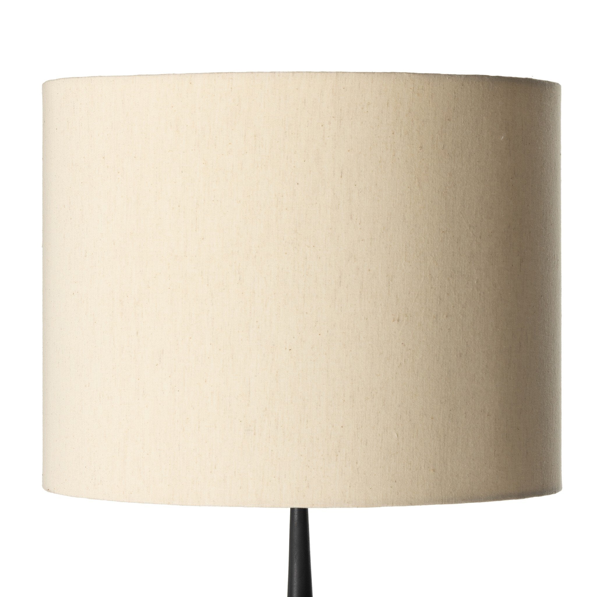 Four Hands Innes Floor Lamp — Matte Black Cast Aluminum-Light Beige