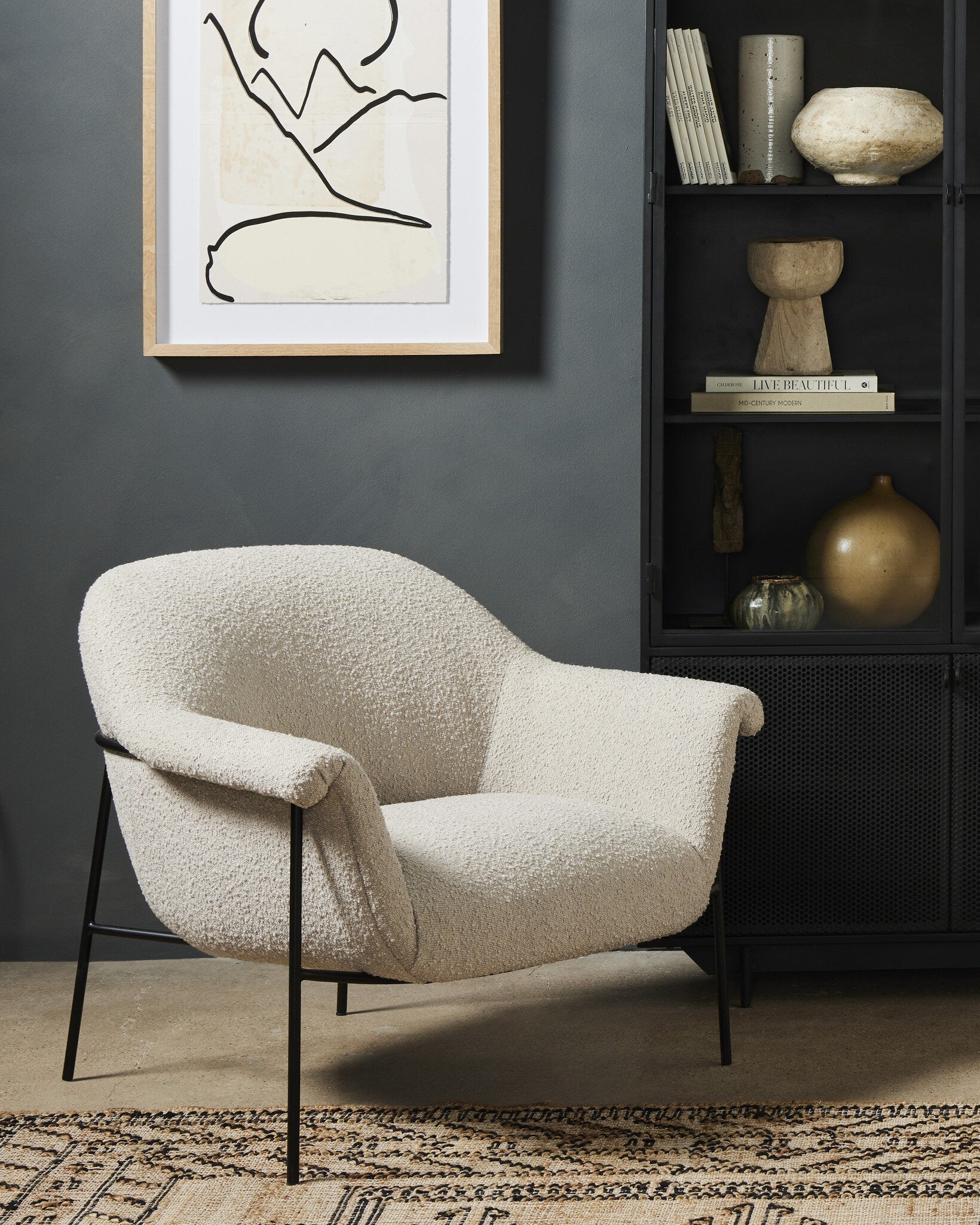 Four Hands Suerte Chair — Knoll Sand-Matte Ebony