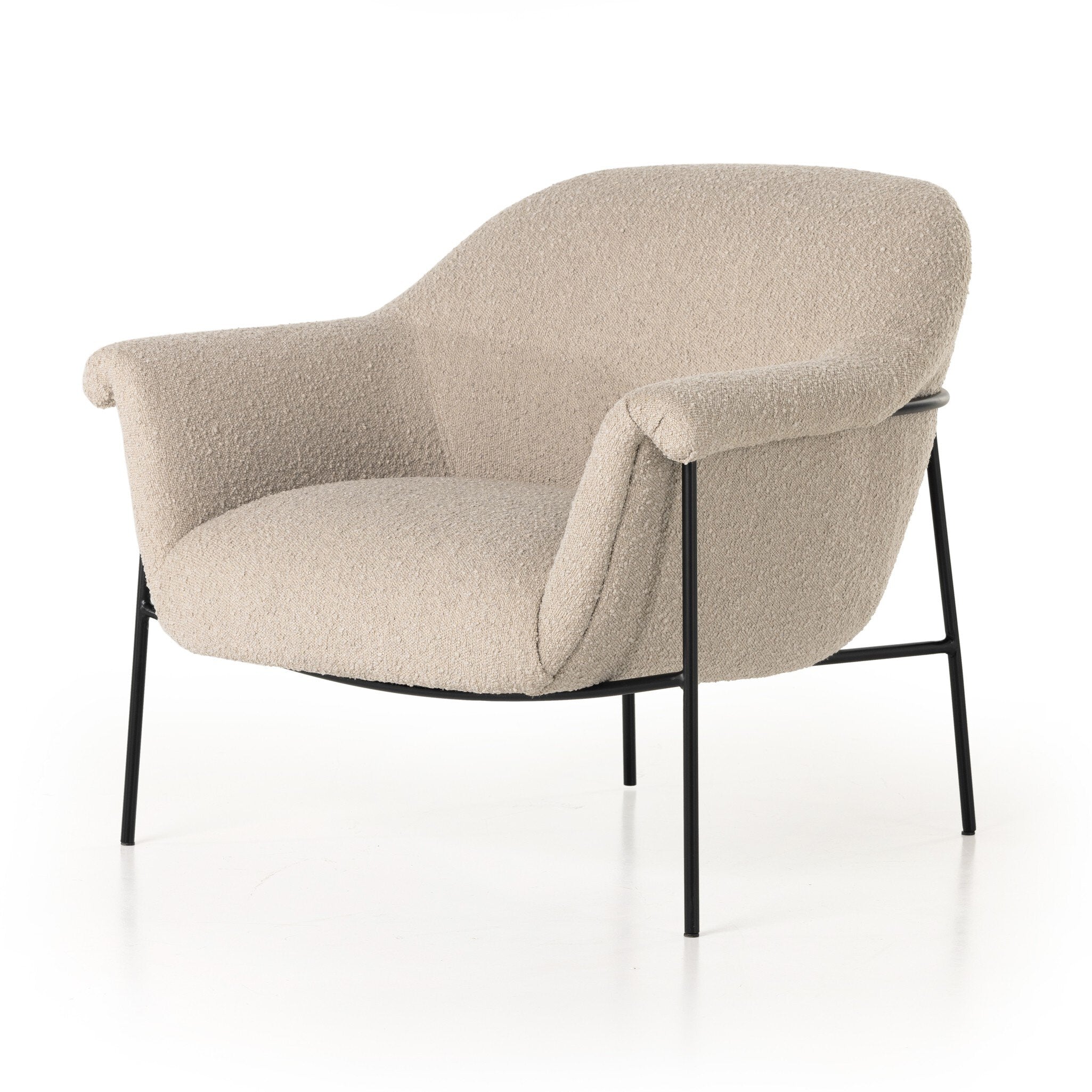 Four Hands Suerte Chair — Knoll Sand-Matte Ebony