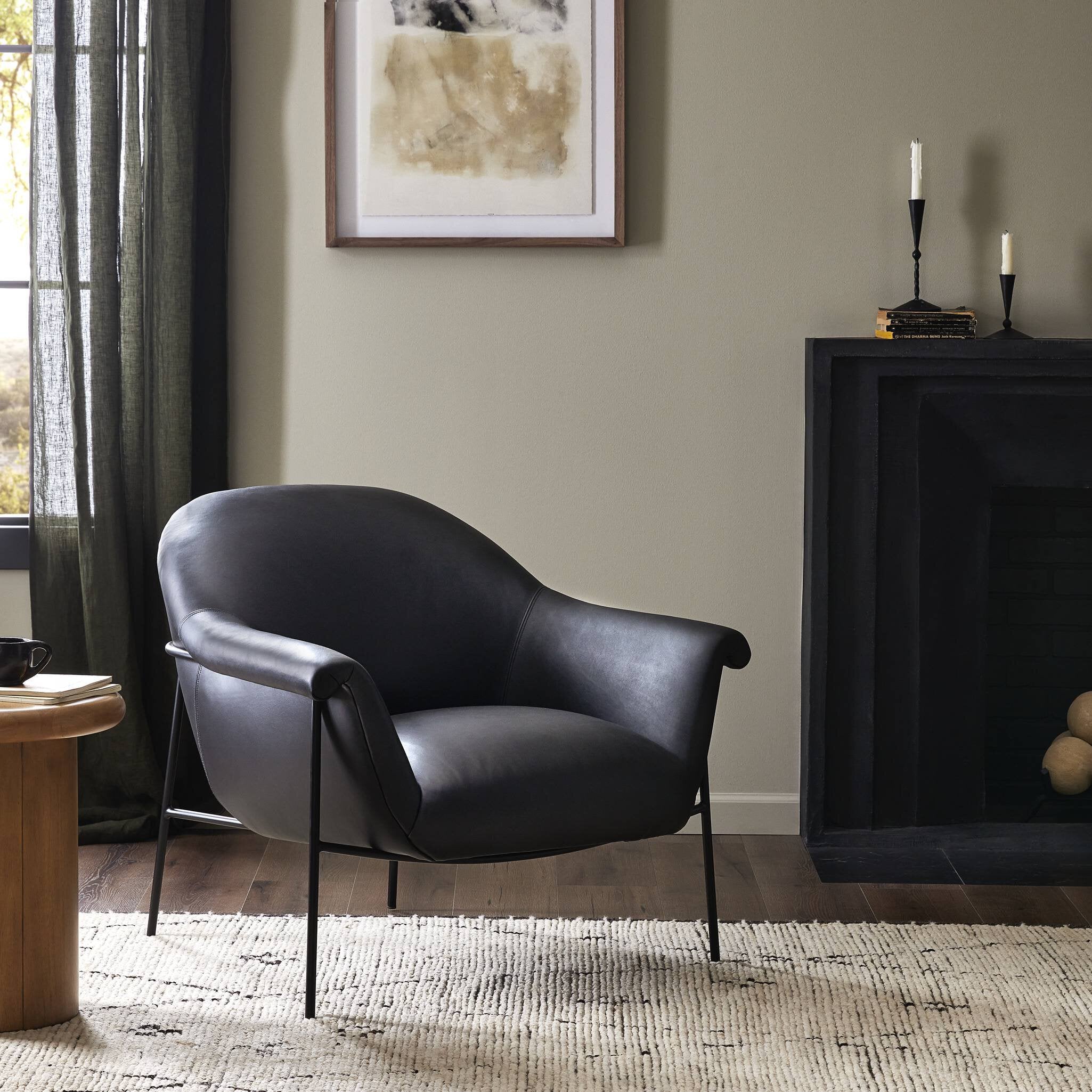 Four Hands Suerte Chair — Carson Black-Matte Ebony