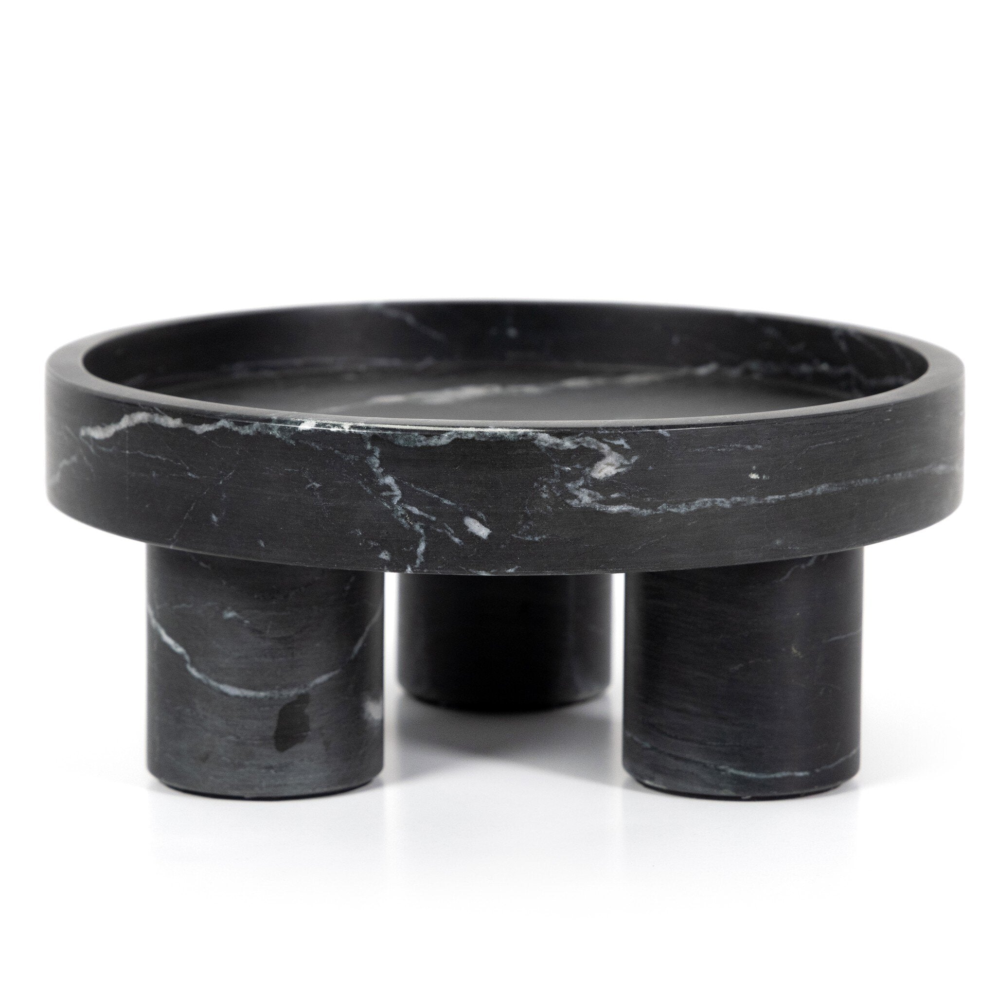 Four Hands Kanto Bowls, Set Of 2 — Black Marble-Antique White Marble