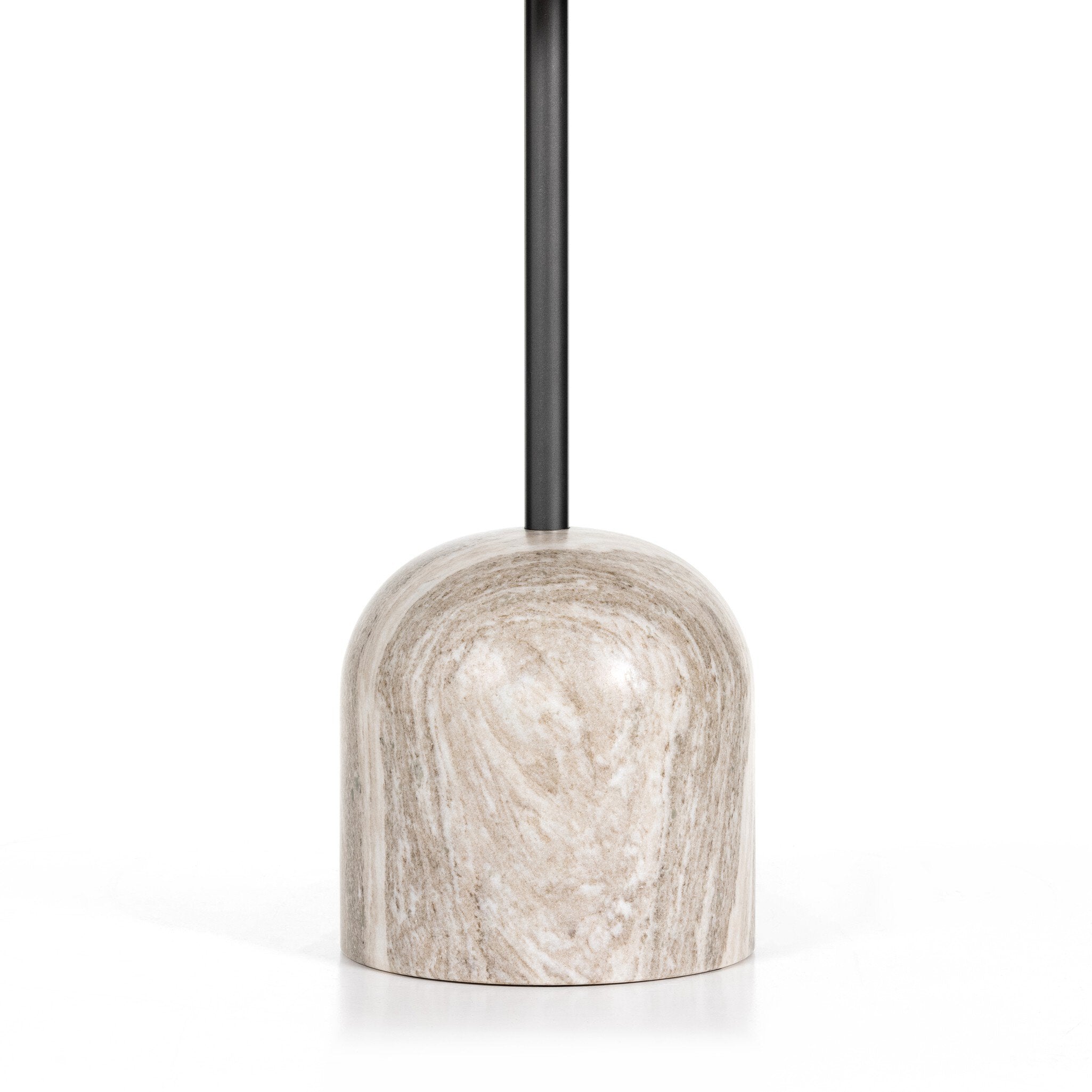 Four Hands Faye Bar + Counter Table — Dark Natural Oak-Antique White Marble-Dark Gunmetal-Counter
