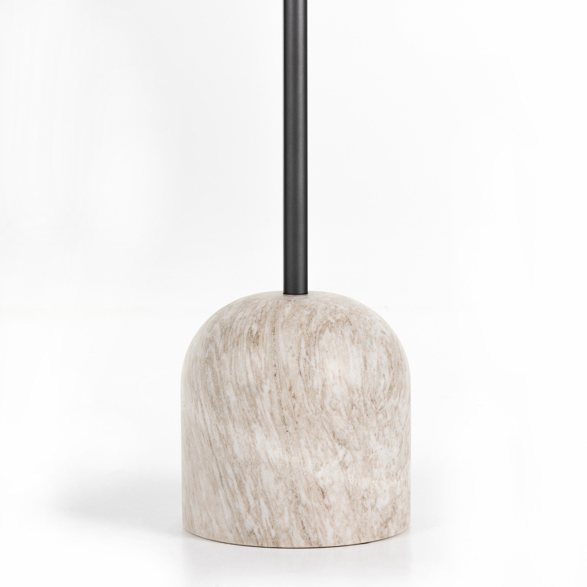 Four Hands Faye Bar + Counter Table — Dark Natural Oak-Antique White Marble-Dark Gunmetal-Bar