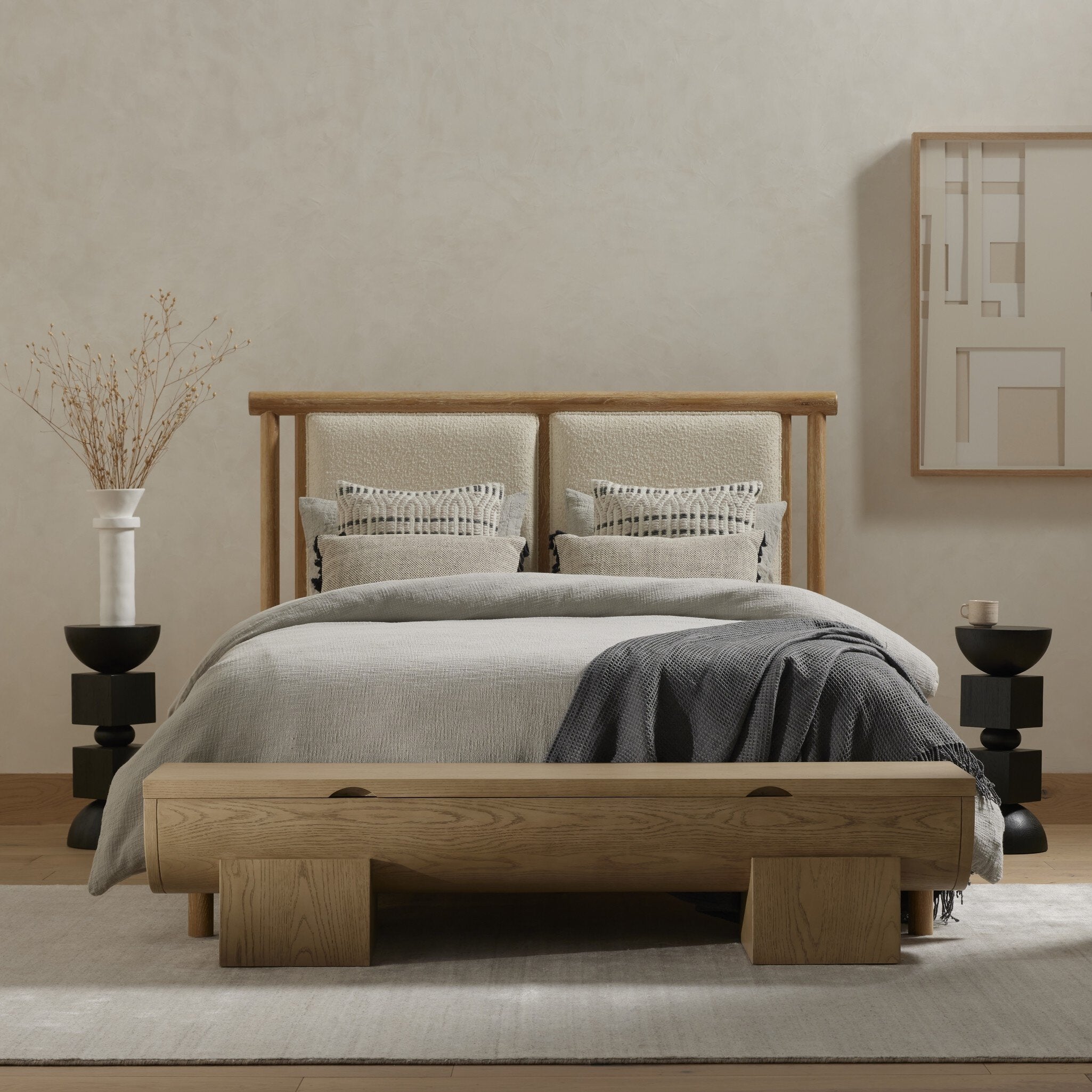 Four Hands Montana Bed — Altro Snow-Whitewashed Oak-Queen