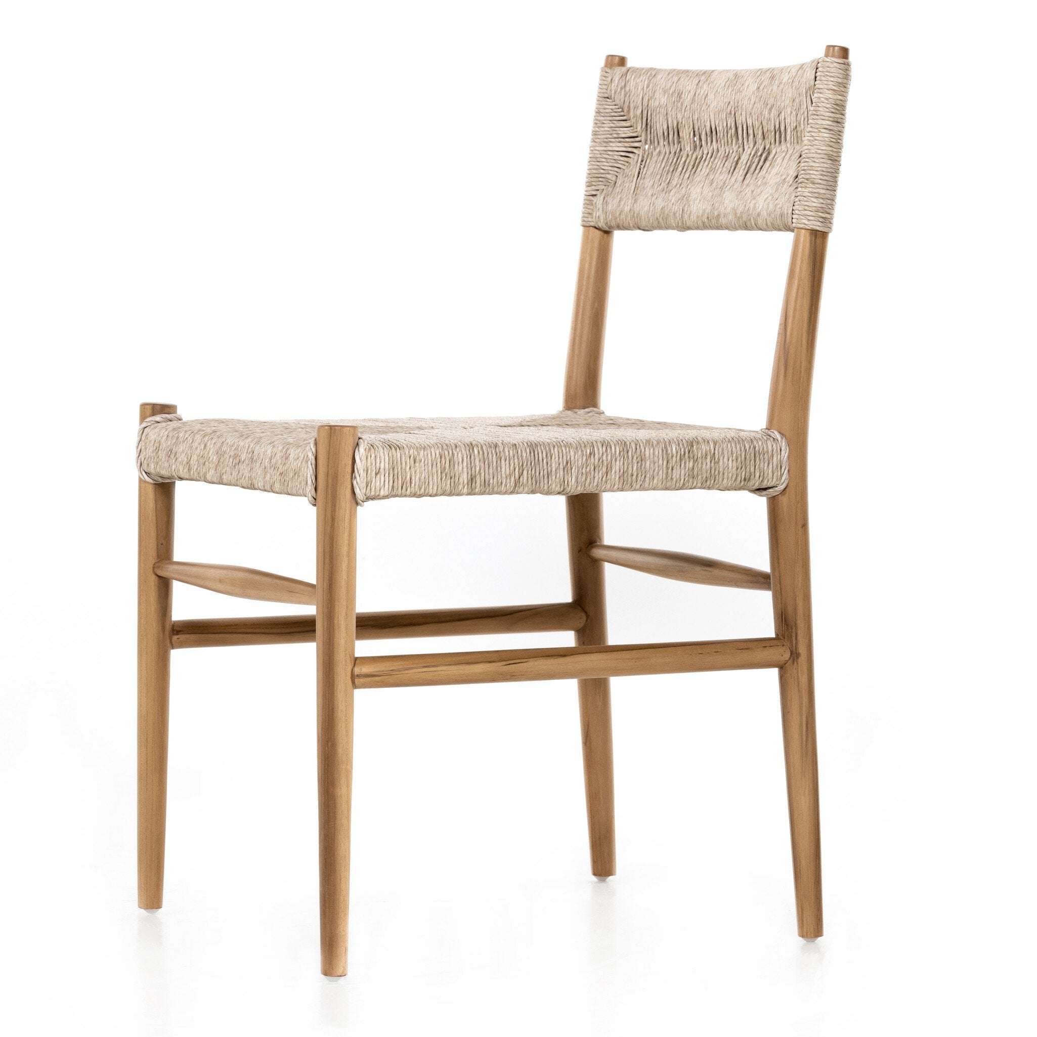Four Hands Lomas Outdoor Dining Chair — Natural Teak-Vintage White