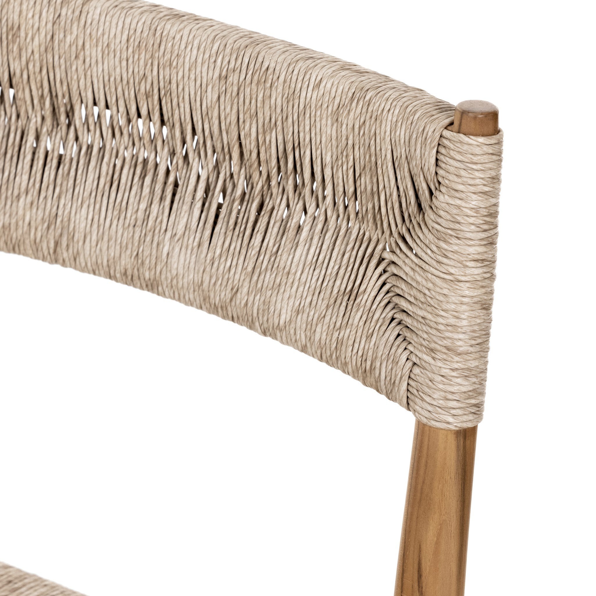 Four Hands Lomas Outdoor Dining Chair — Natural Teak-Vintage White