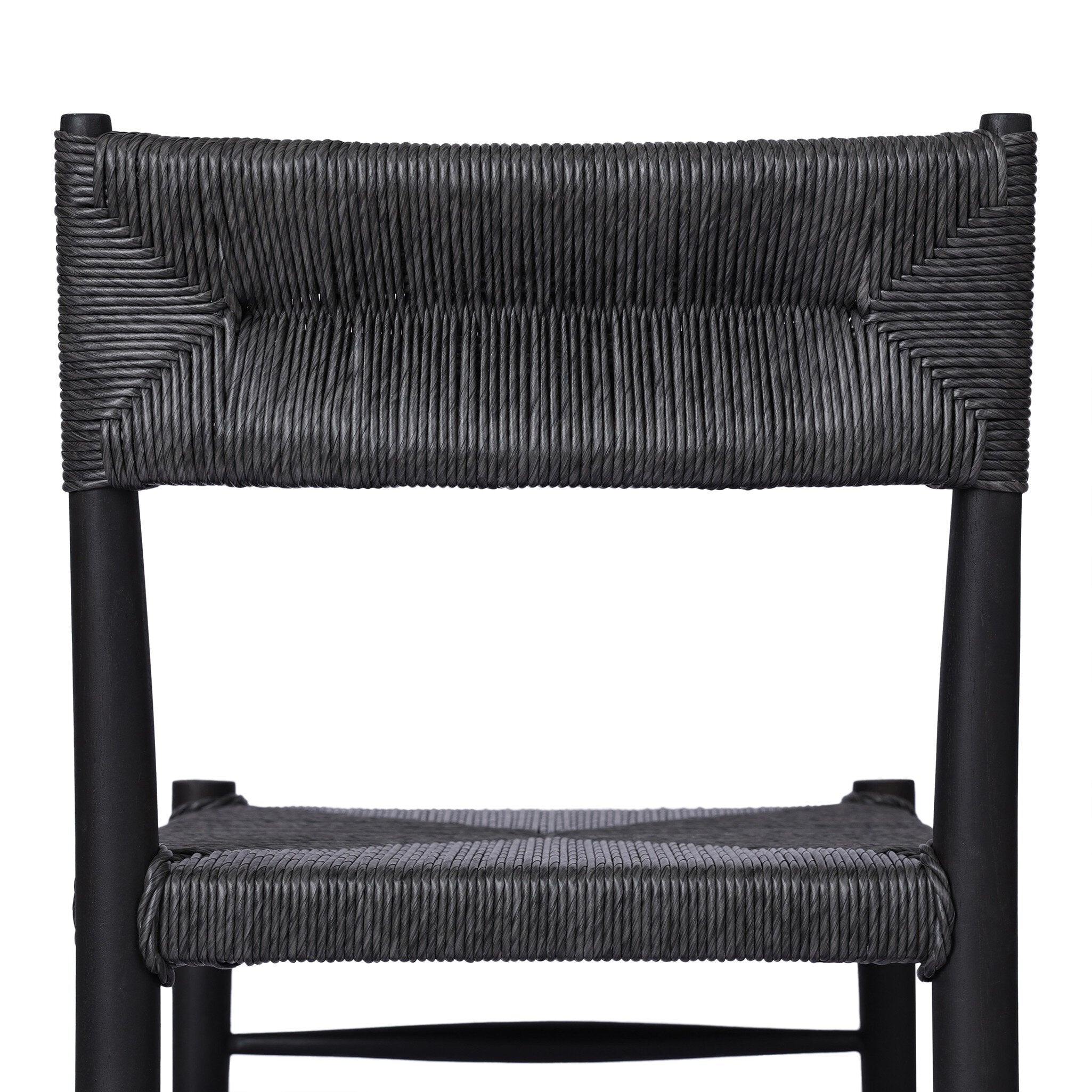 Four Hands Lomas Outdoor Dining Chair — Black Teak-Vintage Coal