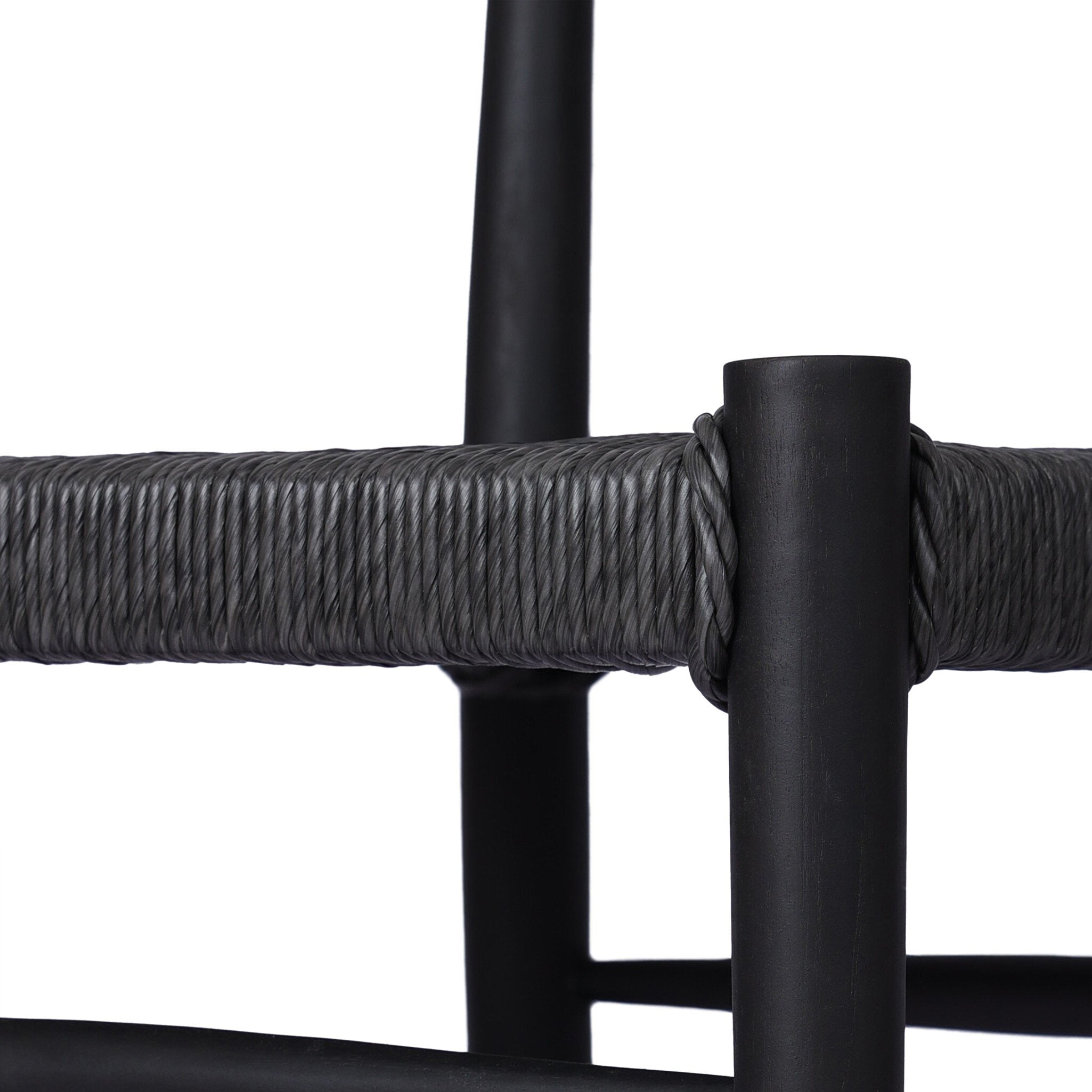 Four Hands Lomas Outdoor Dining Chair — Black Teak-Vintage Coal